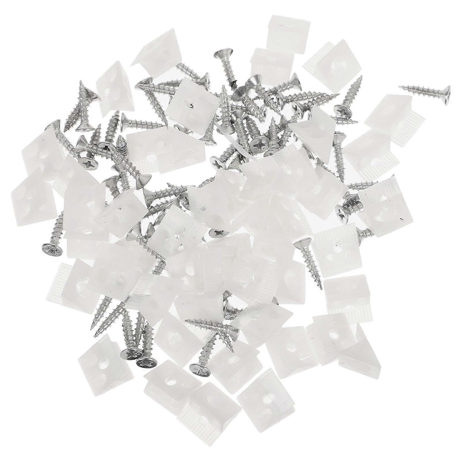 100 Pcs Drawer Wedges Cabinet Bottom Support Brackets Dresser Reinforcement(45 Degree Angle)