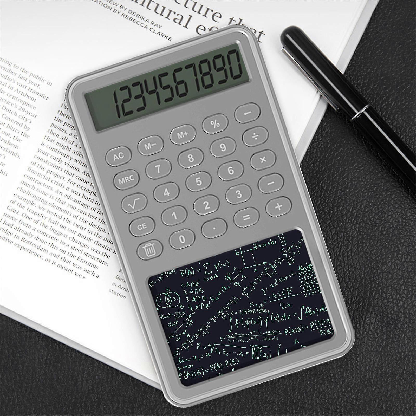 Calculator Writing Tablet Doodle Pad Calculators With Lock Button E-pen 12 Digit Display Hand-held For Students Kids