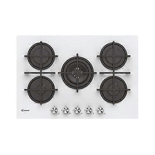 Plaque de cuisson à gaz - CANDY - CVG74WPW - 5 brûleurs - Vitrocéramique - Blanche