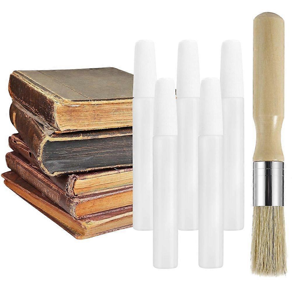 6 Pcs Book Glue with Brushes BookBinding Glue Set for Binding and Repair Envelopes Crafts DIY