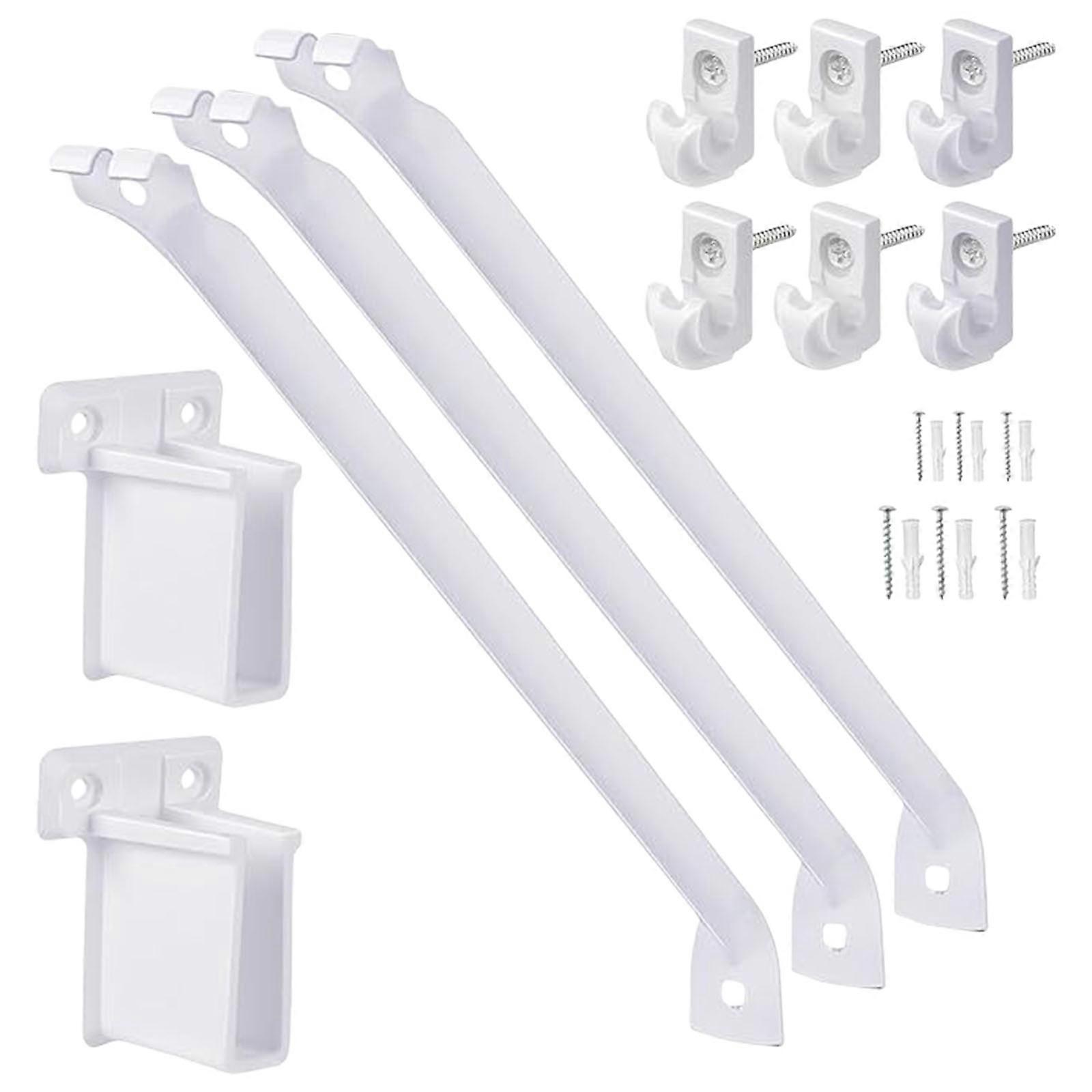 12Inch Wire Shelf Brackets Set Accessory with 6 Clip and 2 End Brackets Designs for Secure Shelving Solution Use Multicolor