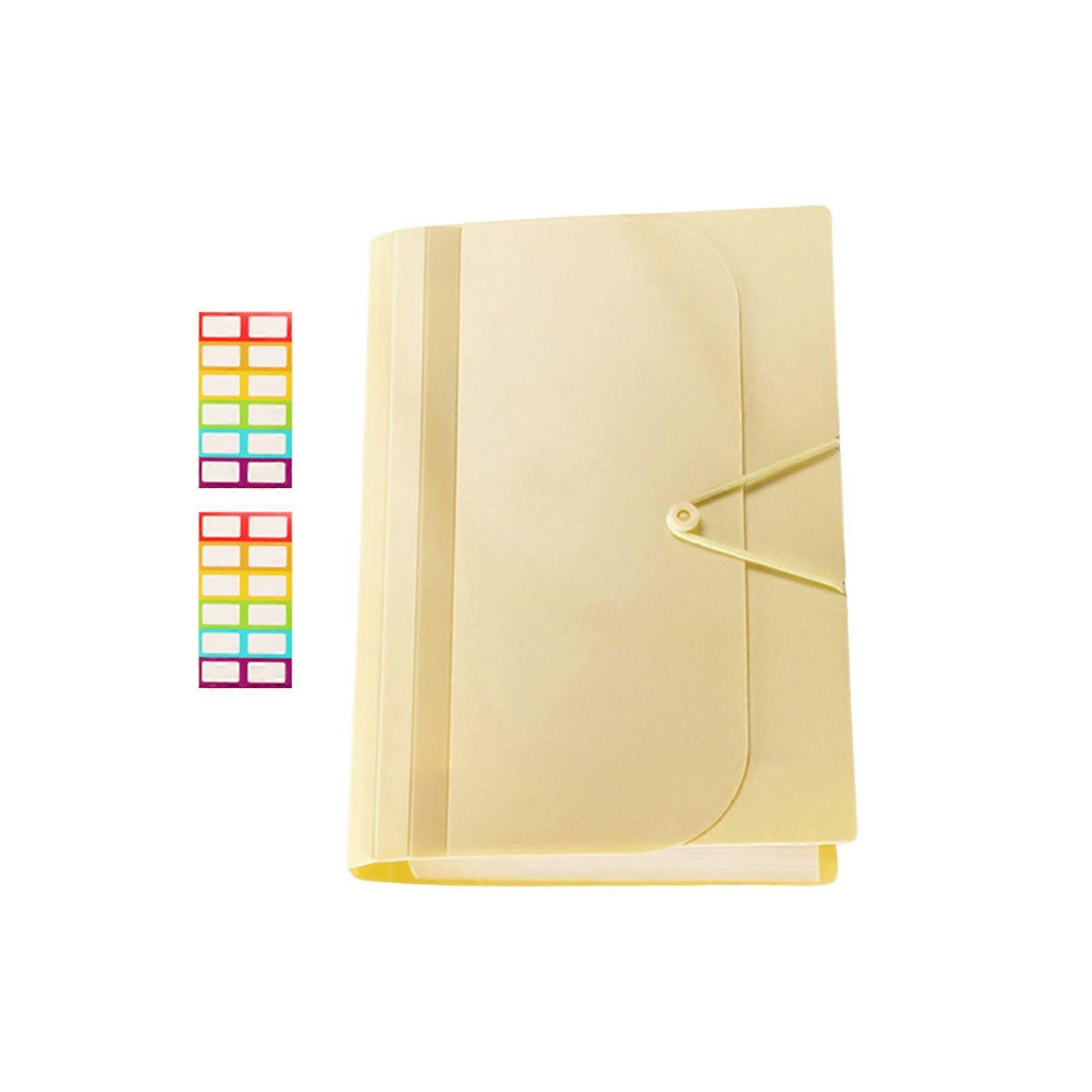 13 Pocket Expanding File Folder Receipt Coupon Organiser Expandable File Organiser Receipt Folder for School Office  Yellow
