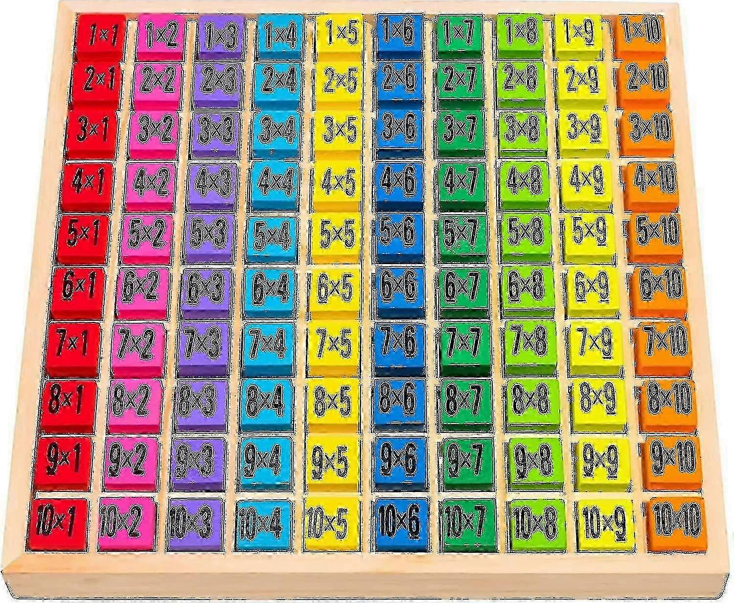 1x1 For Elementary School Students / Wooden Arithmetic Board / Colorful Cubes With Tasks / Games And Fun For Arithmetic Professionals / Lear