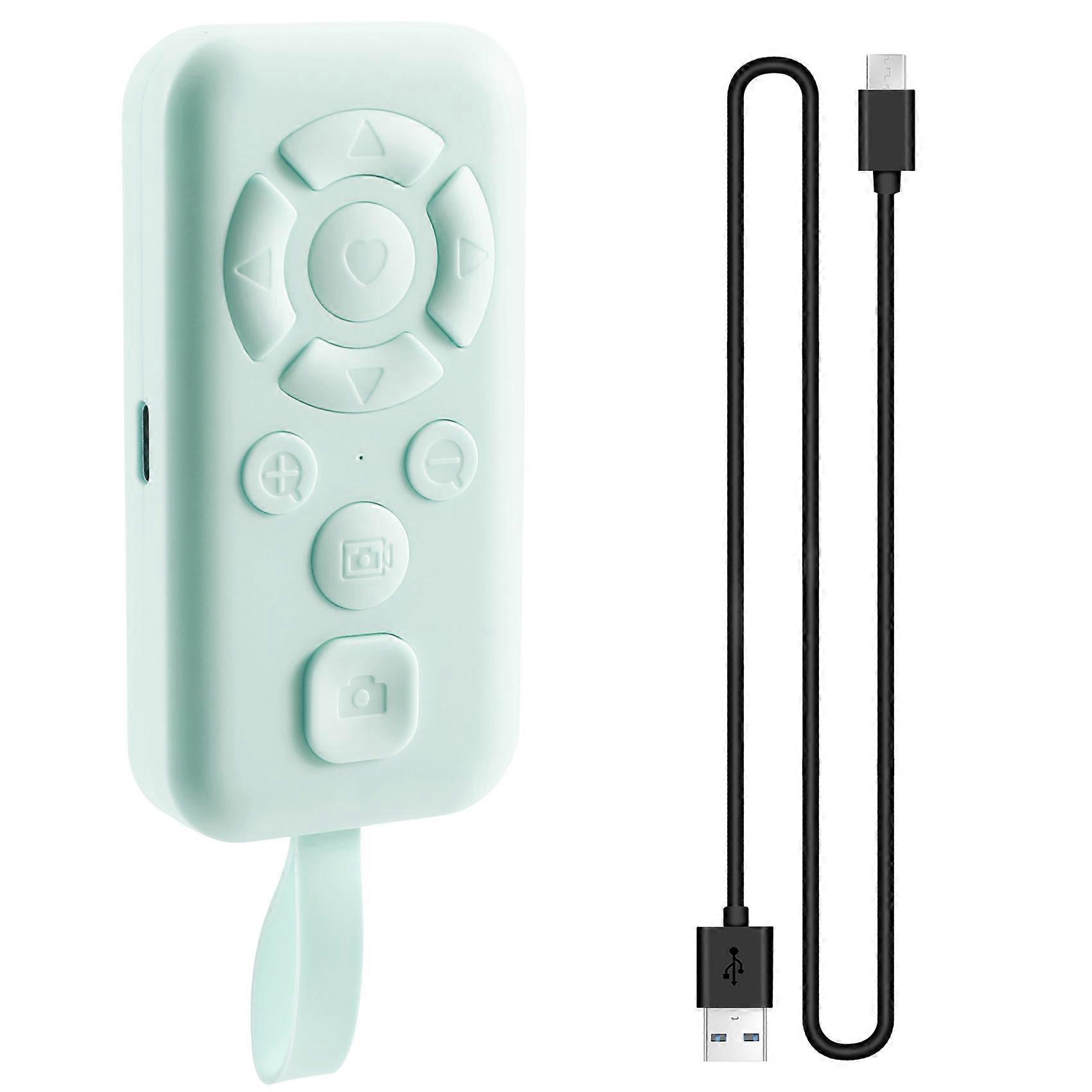 Protable Bluetooth Remote Control Self-Timer Camera Stick Shutter Button Wireless Controller Light Green