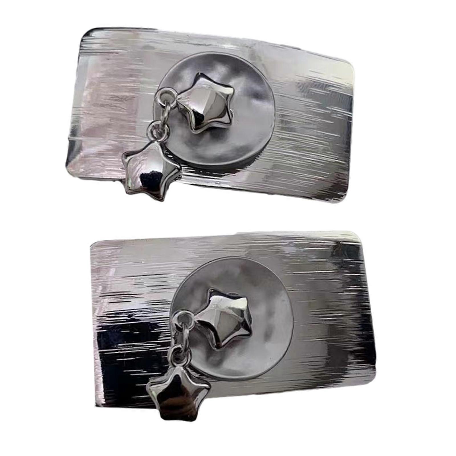 2 قطعة فريدة من نوعها الفتيات مربع الشعر كليب نمط معدني بط منقار الشعر كليب مع متدلي نجمة ديكورات الشعر كليب دبابيس الشعر للفضة في سن المراهقة