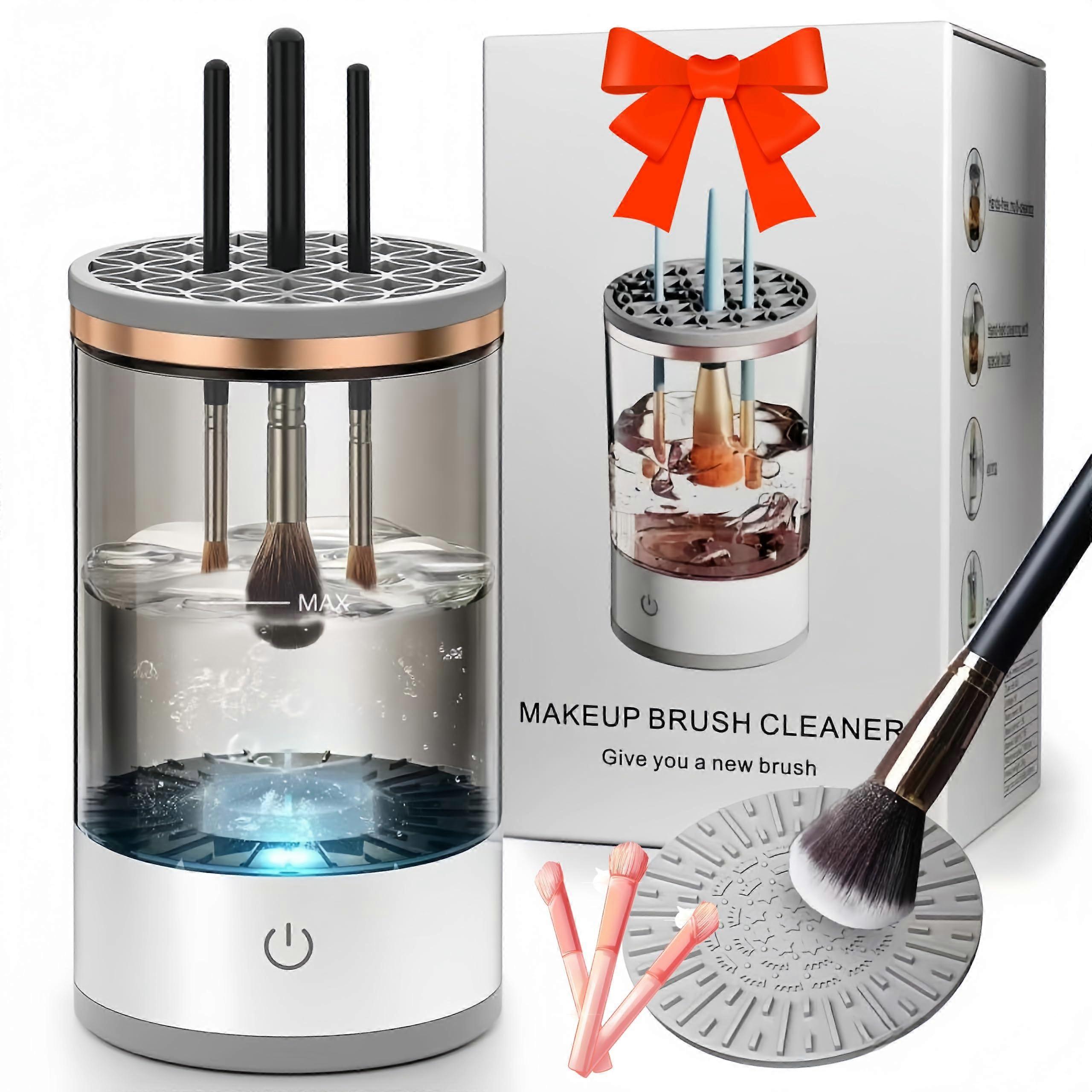 Electric Makeup Brush Cleaner with Automatic Rotating Design, Cleans 34 Brushes for All Types