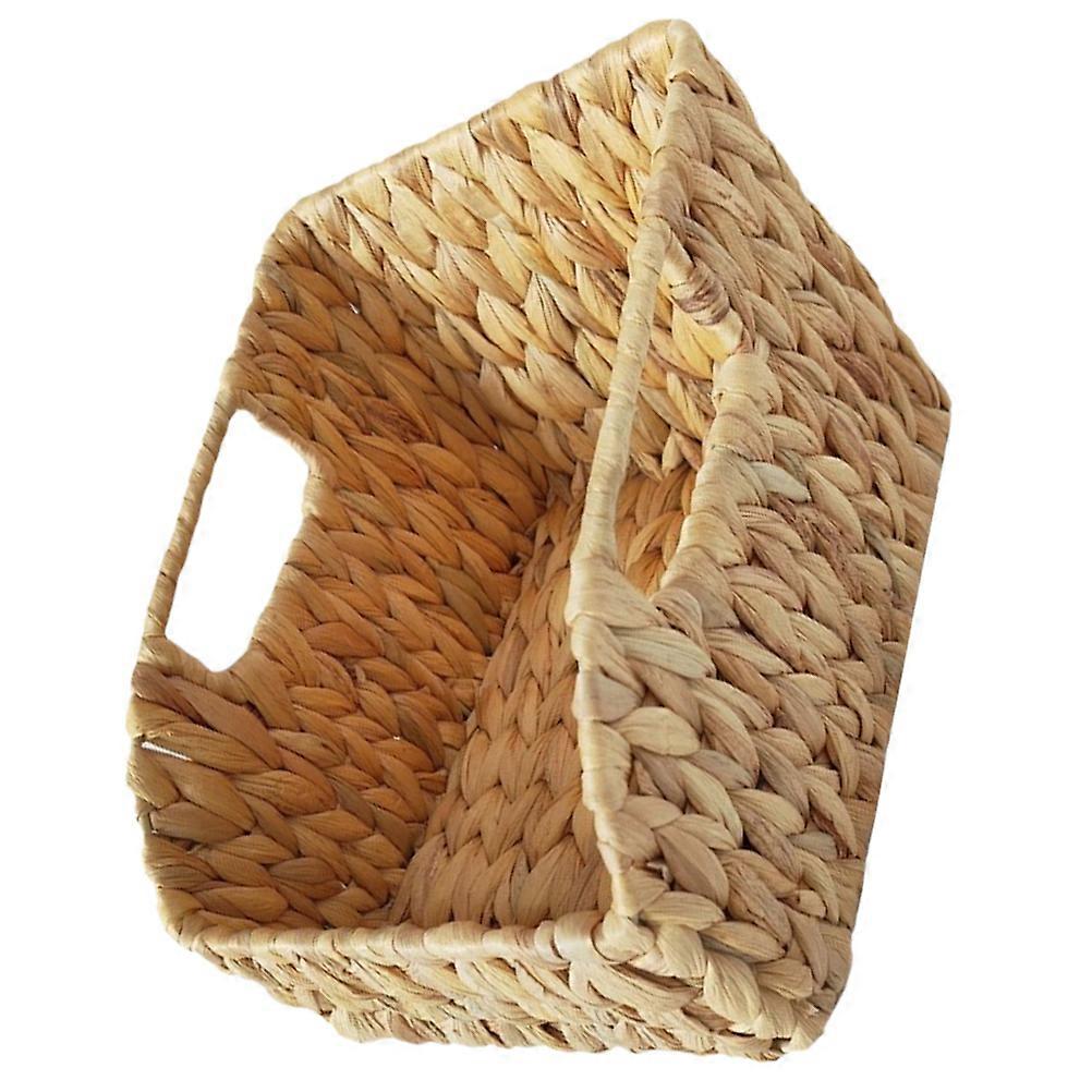 Grass Braided Storage Basket for Home Decor Desktop Organizer