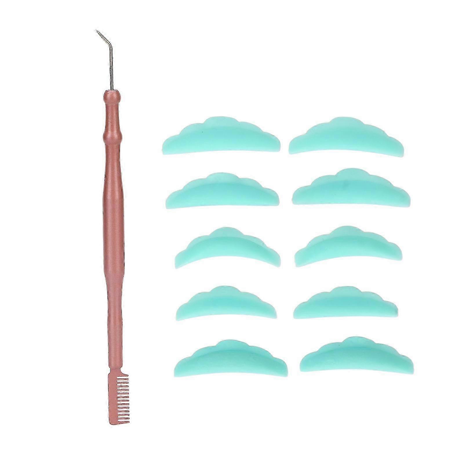 2025 Double Ended Eyelash Perm Tool Stainless Steel Lash Separator Tint Tool with Eyelash Pads for Beauty Salon