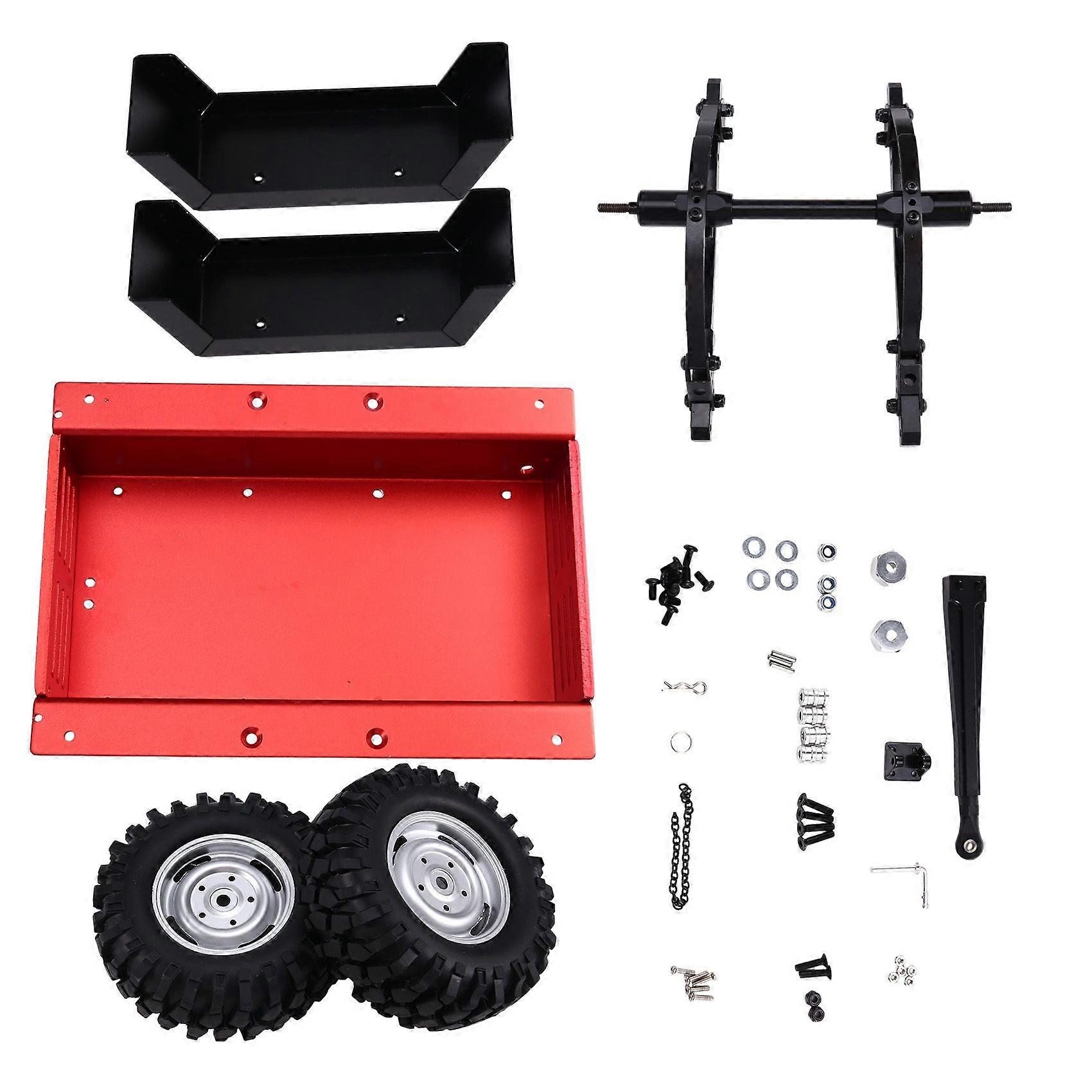 RC Crawler Trailer 1/10 RC Crawler SCX10 90046 TRX4 TRX6 D90 CC01 Simulation Accessories Red