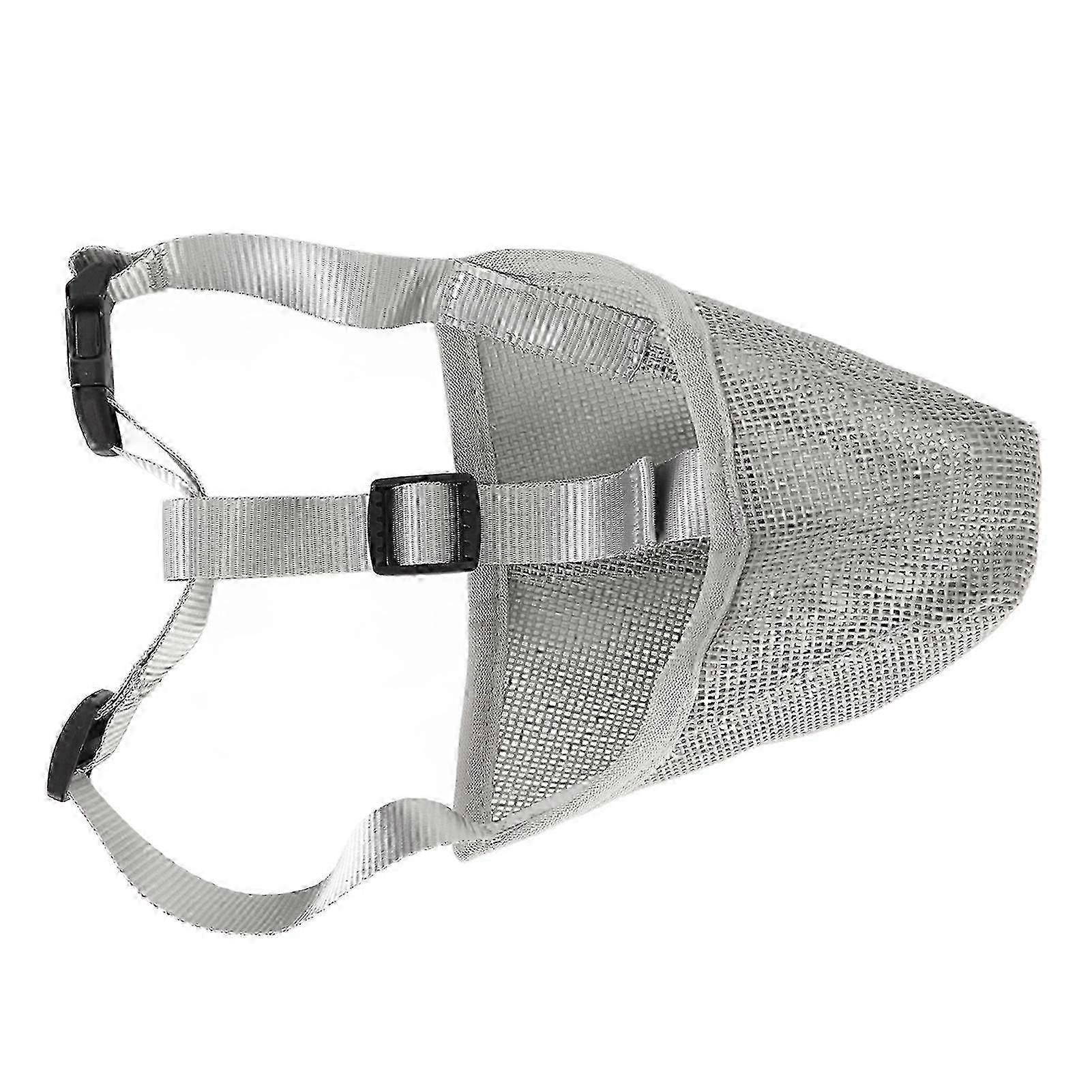 Dog Muzzle Breathable Adjustable Prevent Biting Chewing Pet Mesh Muzzle for Outdoor Training Gray L
