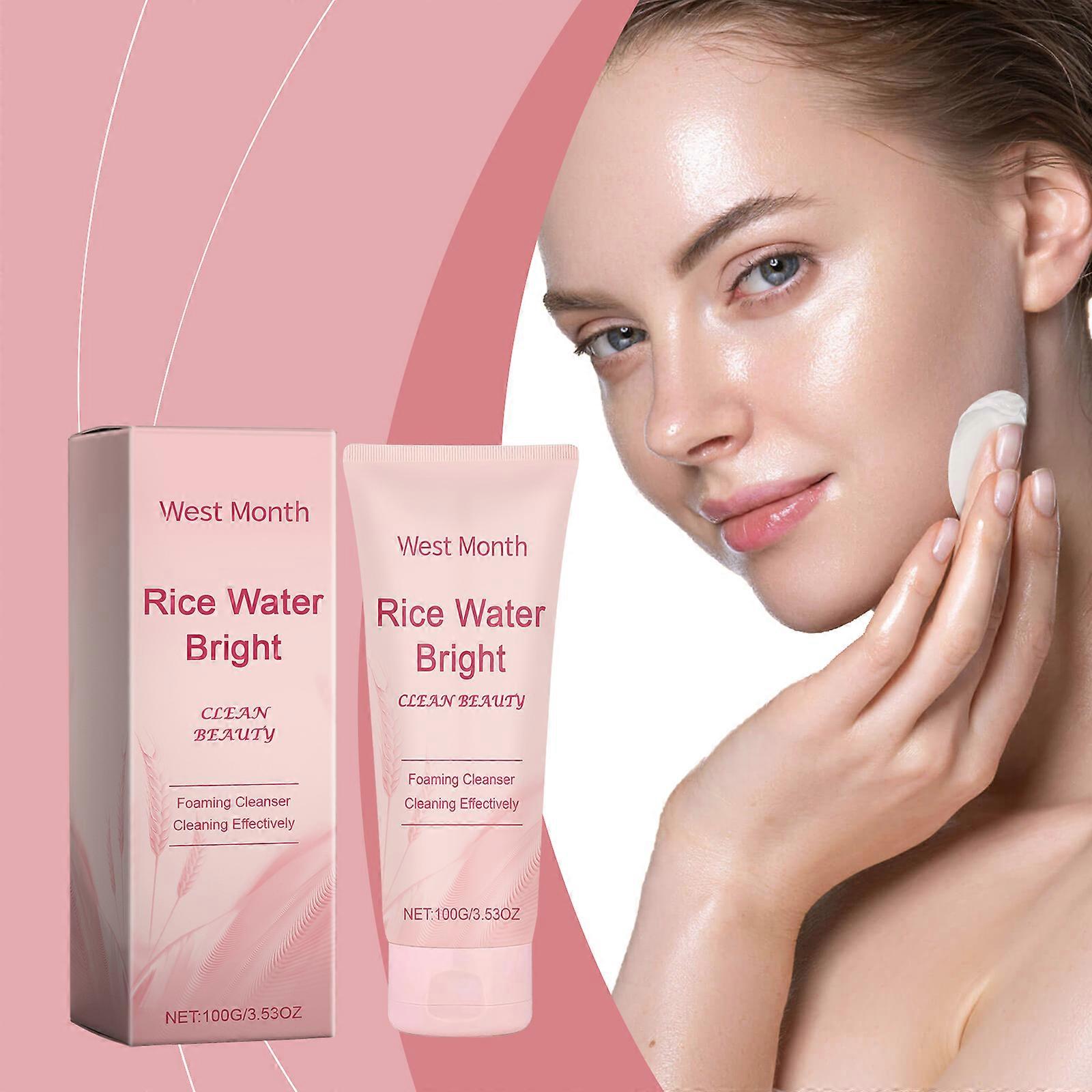 West&Month Rice Cleanser, Moisturizing And Cleansing Face, Clean, Refreshing And Non-Greasy, Brightening Complexion
