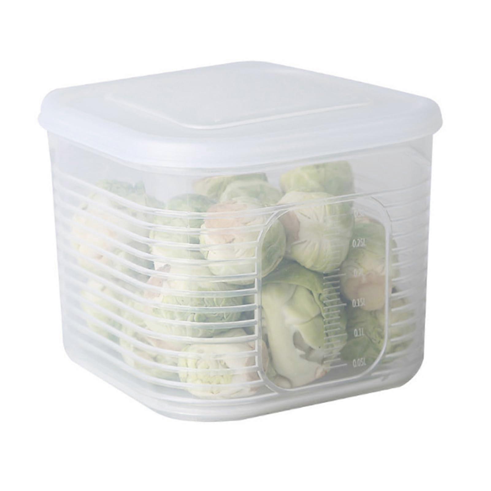 Onion Ginger Garlic Storage Box BPA Airtight Refrigerator Vegetable Container 380 Ml Plastic 9.3 X 9.3 X 7.3 Cm
