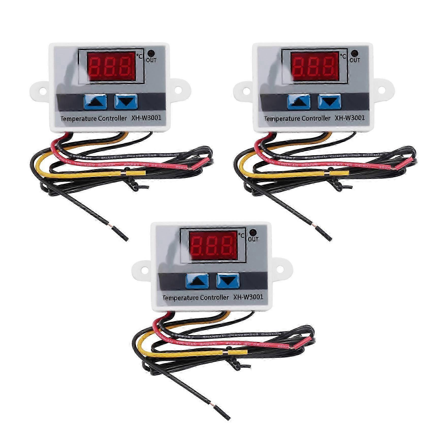 3Pcs XH-W3001 Digital LED Temperature Controller Module Digital Thermostat Switch Electronic Thermos