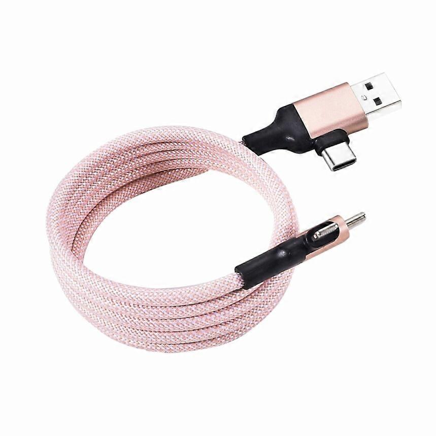 USB C Magnetic Charging Cable 60W Fast Charge Dual Input Output Braided Nylon for Multi Devices
