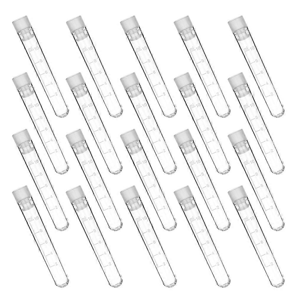 20pcs Freezer Plastic Vial With Cap 10ml Sampling Tube Test Vial Storage Tube Container