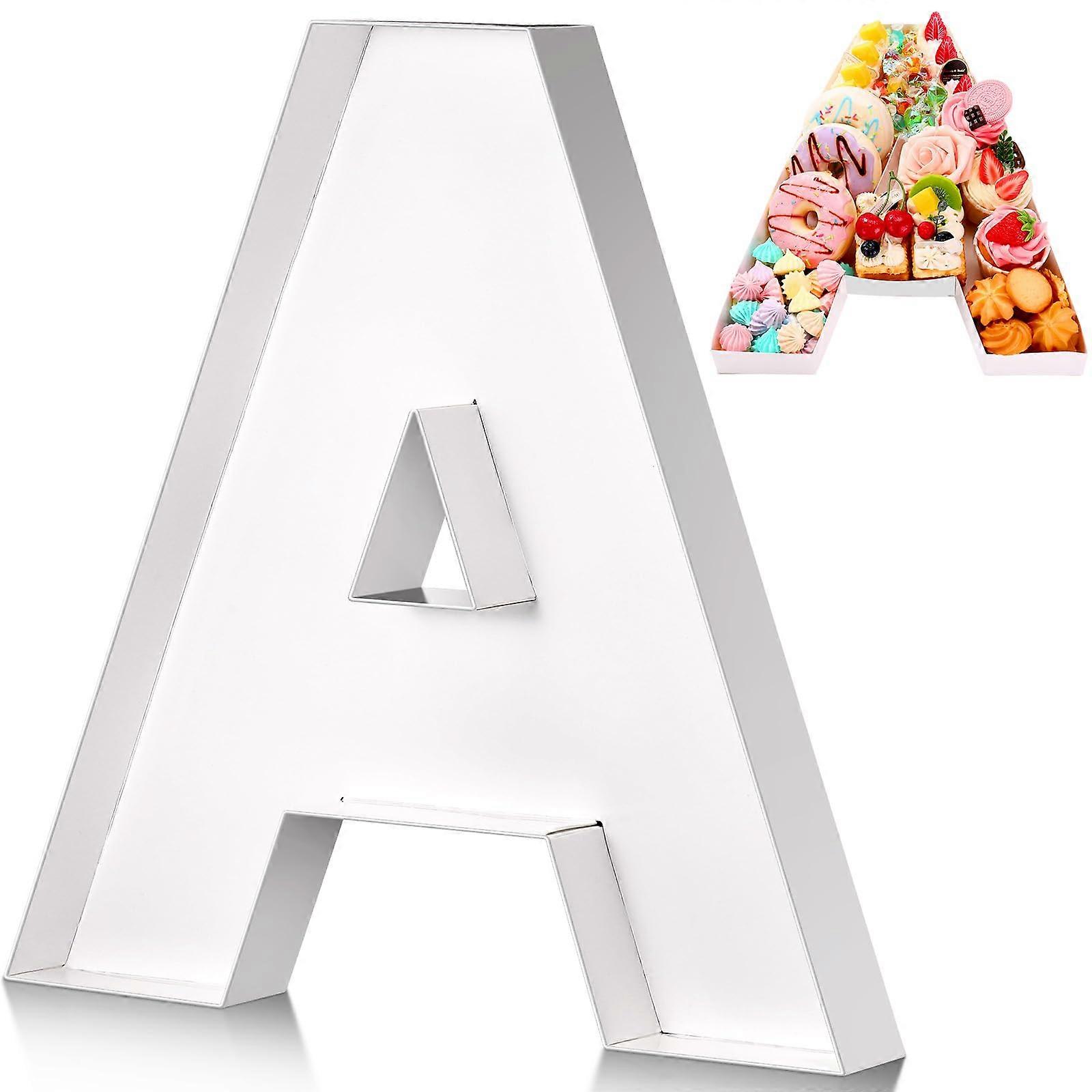 13.7 Inch Cardboard Letter Boxes Fillable Alphabet Serving Tray Reusable Snack Platter for Parties