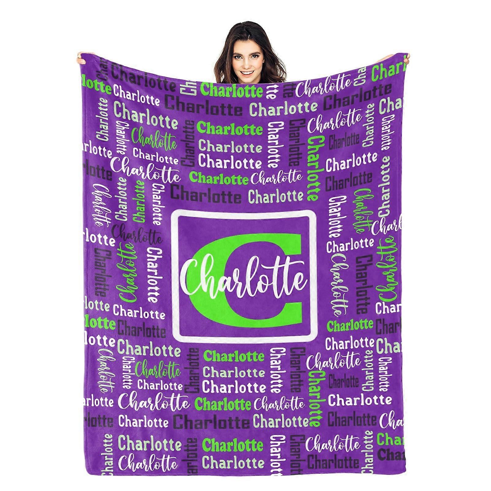 Flannel Throw Blanket with Custom Name Design, UltraSoft, Multiple Size Options