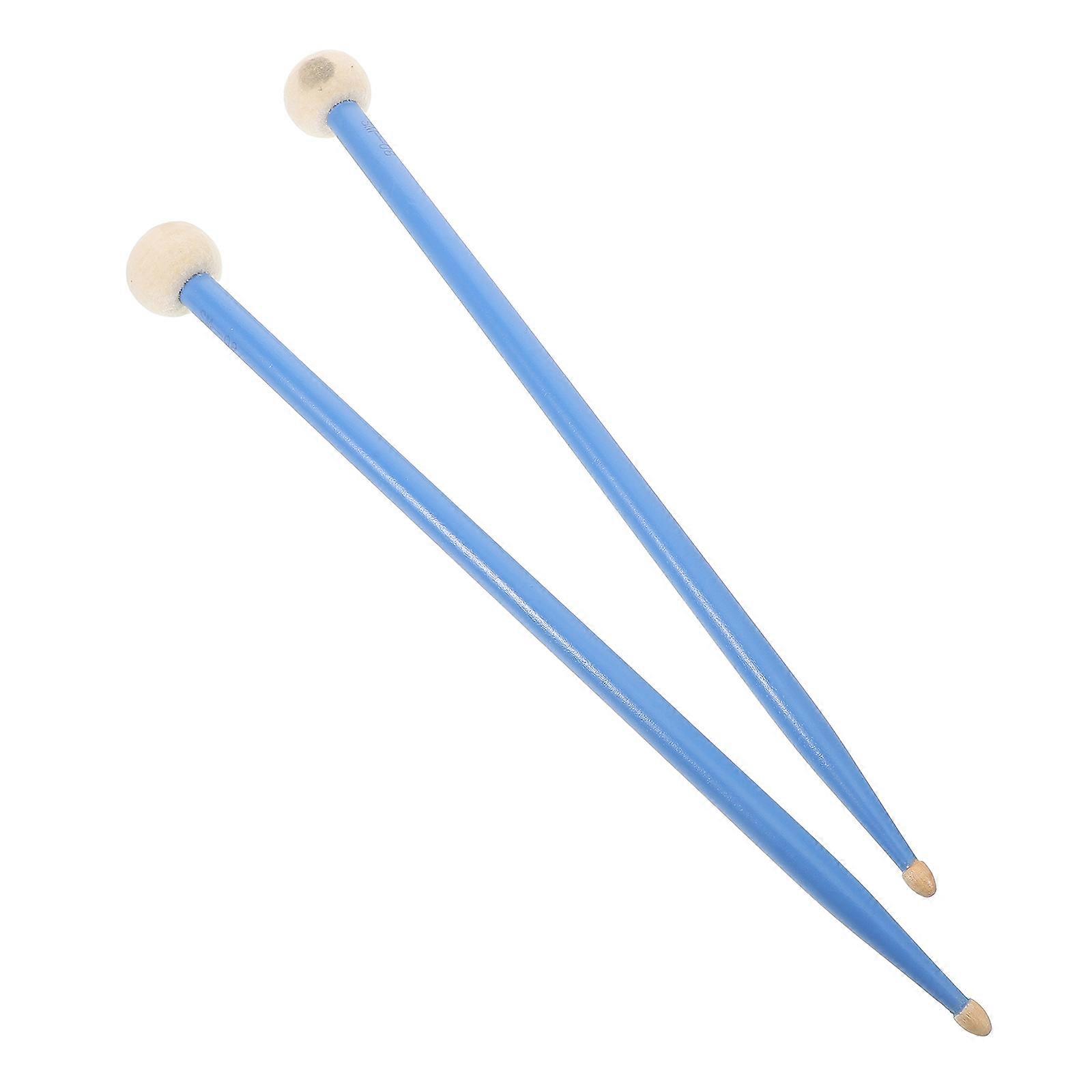 Blue Felt Head Drumsticks for Snare Drum Double-Head 1Pair