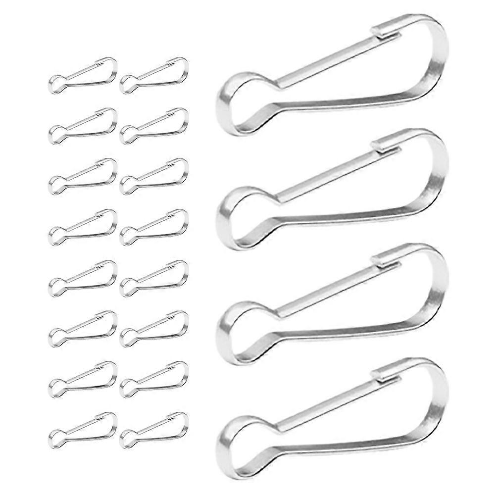 20Pcs Silver Stainless Steel Flagpole Clips for Flag Secure Spring Hooks