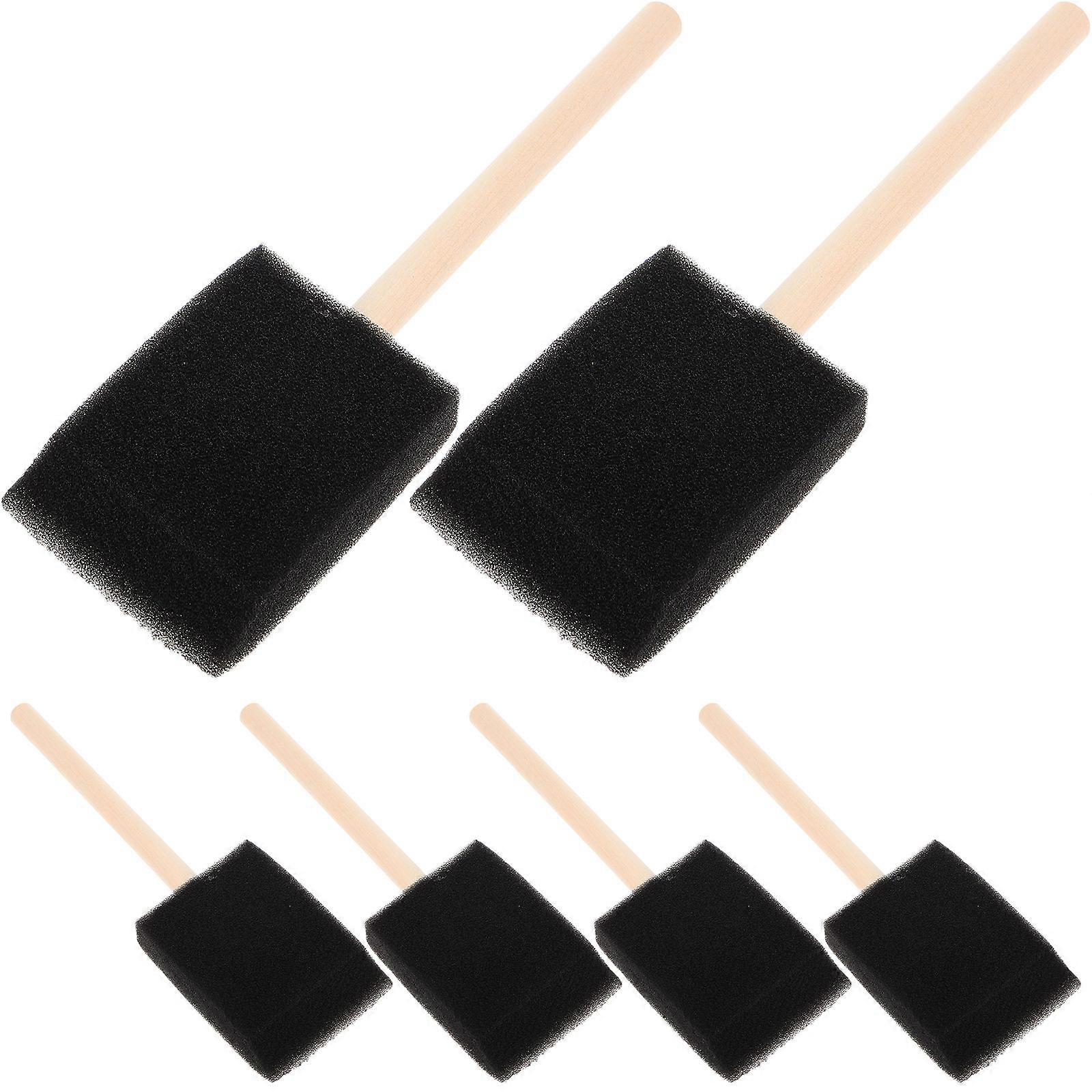 Black Sponge Paint Brushes for Kids DIY Crafting 6Pcs Set