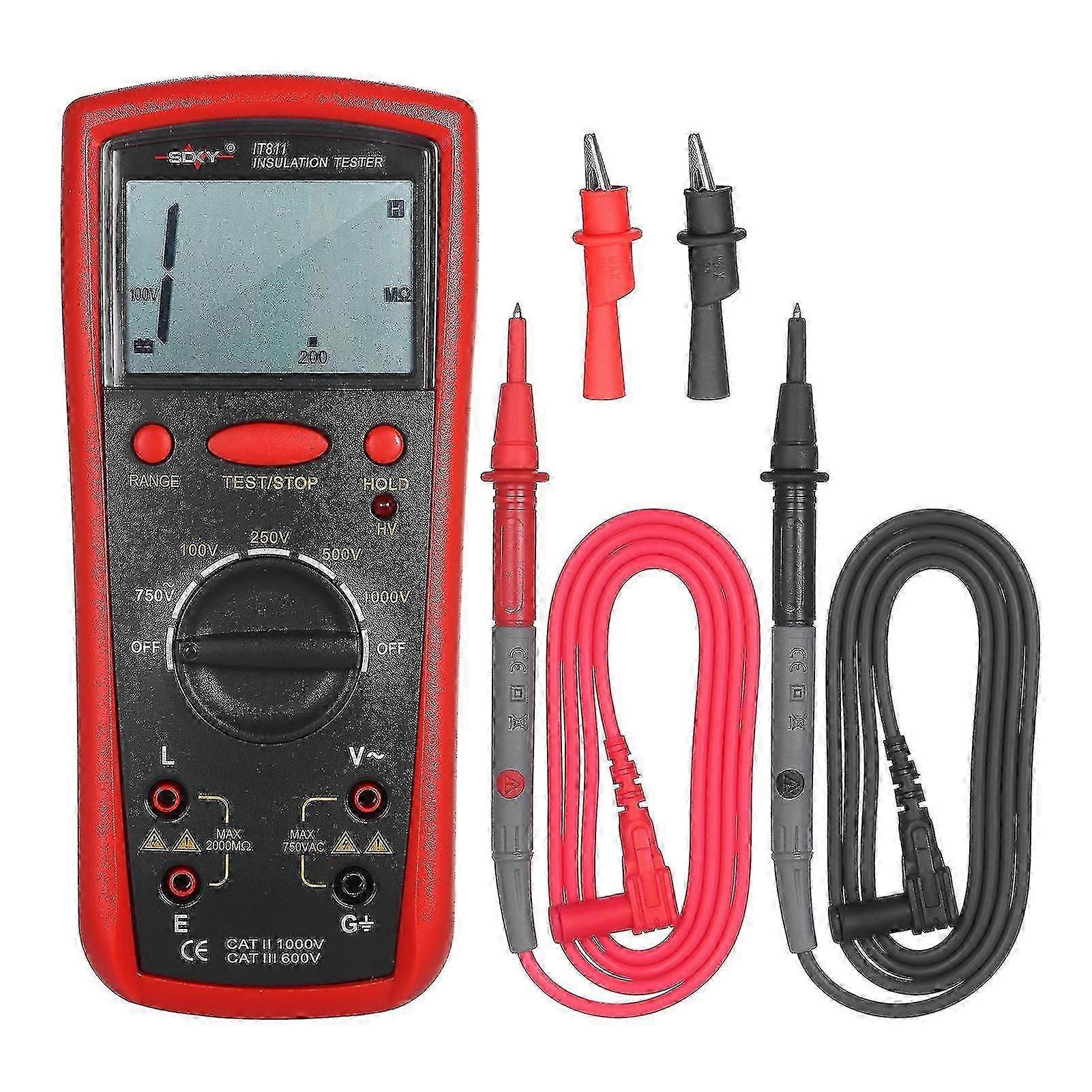 Insulation Resistance Meter Digital Megger Ohmmeter Handheld Insulation Tester 1M Ohm -20G Ohm Edition 1210