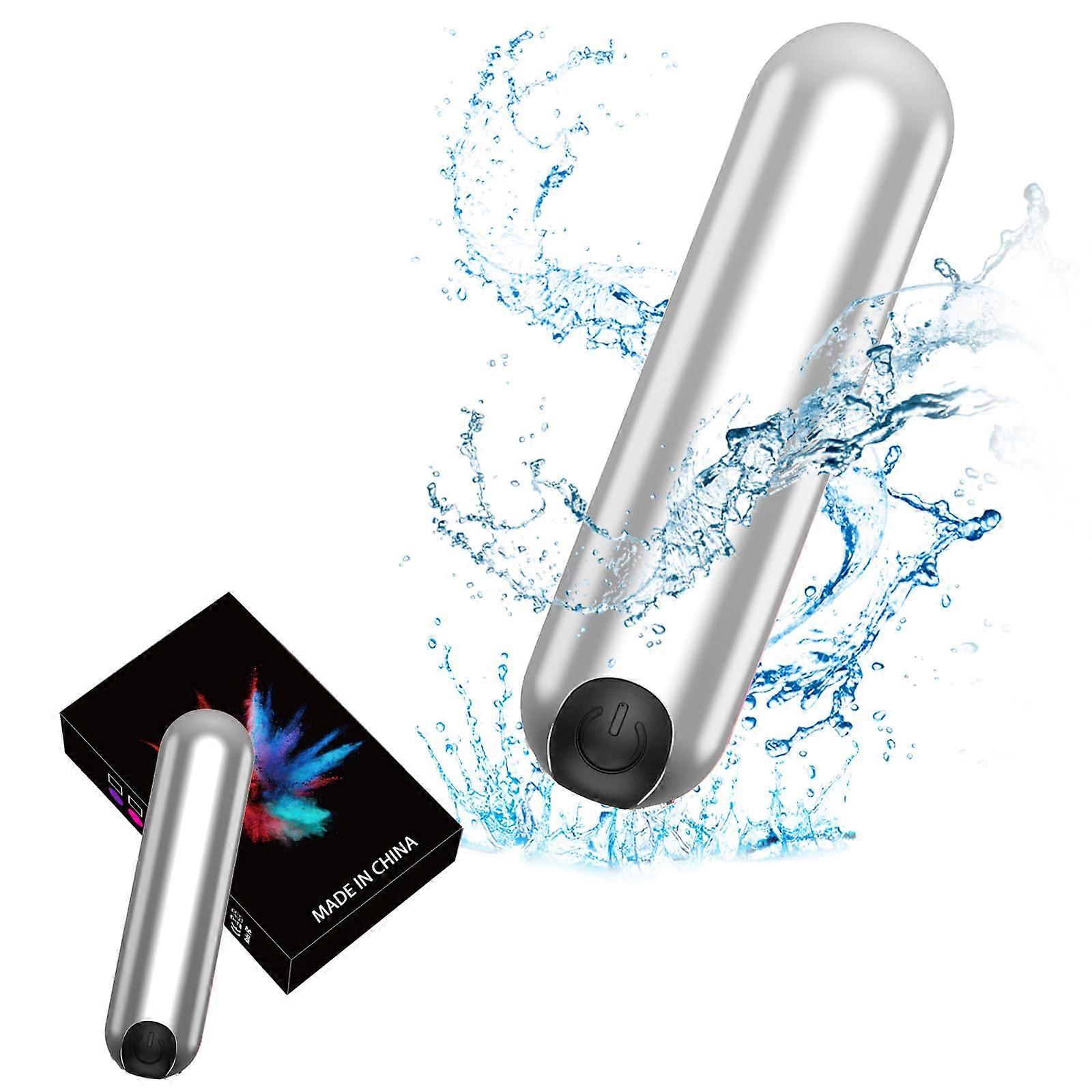 Wireless Waterproof Massager with 10 Adjustable Modes USB Rechargeable Quiet Cordless Silver