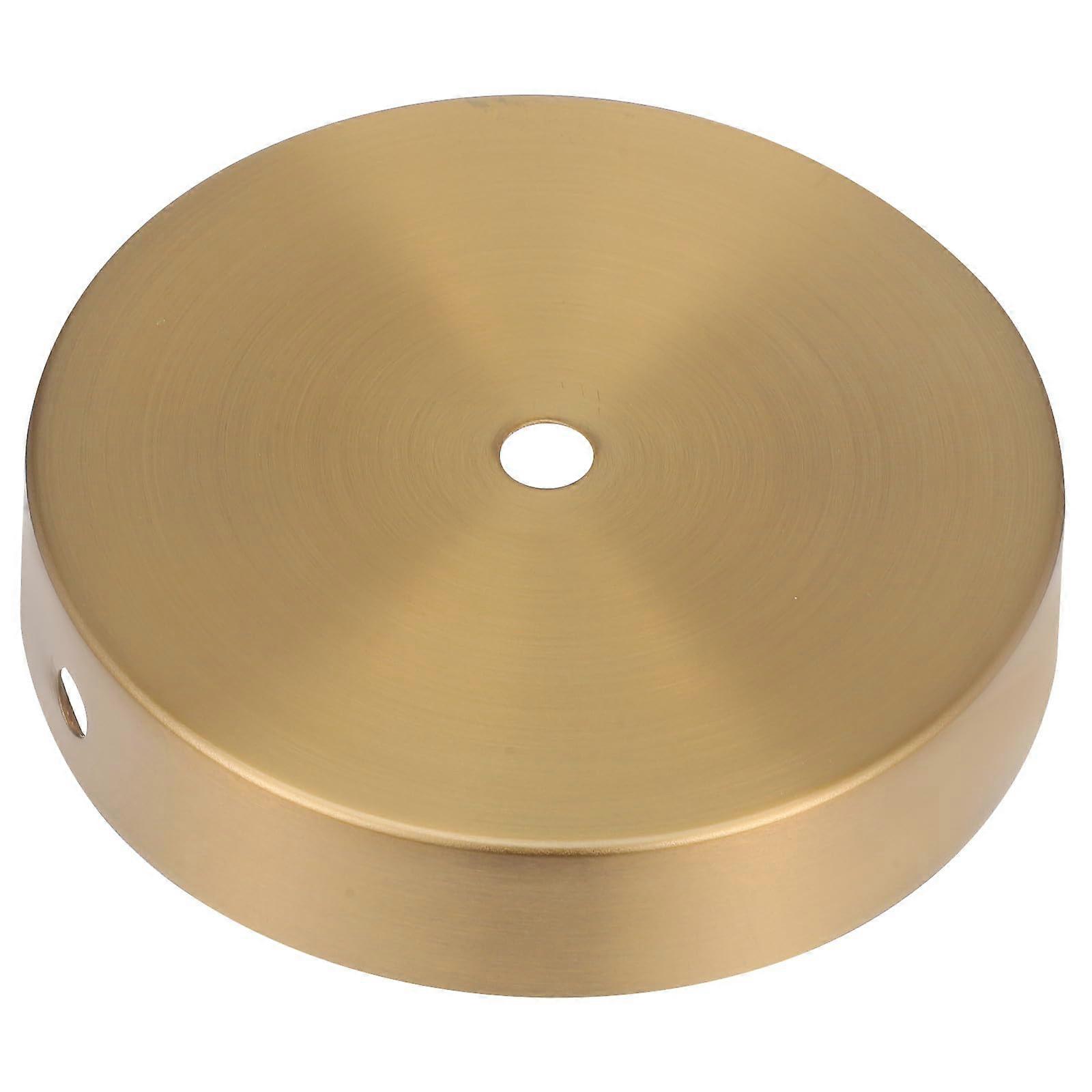 Round Iron Table Lamp Base with Cable Hole, Durable Golden Finish for Desk and Bedroom Lights