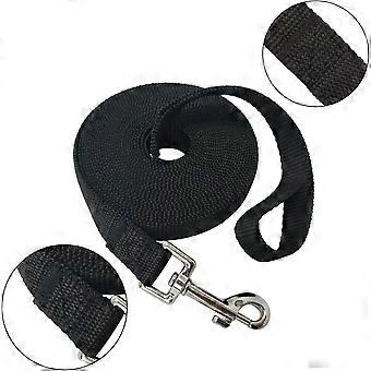 Nylon treningsbånd for små og mellomstore hunder, 15 fot 20 fot 30 fot 50 fot langt valpebånd for lydighetstrening, camping (20 fot, svart)