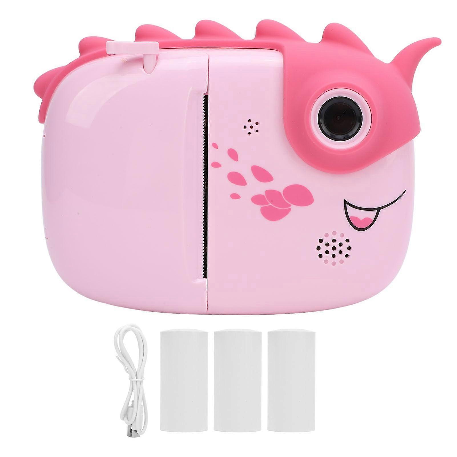 Instant Print Camera 48MP Dual Lens 3 Inch Touch Screen 1080P Video Inkless Photo Pink