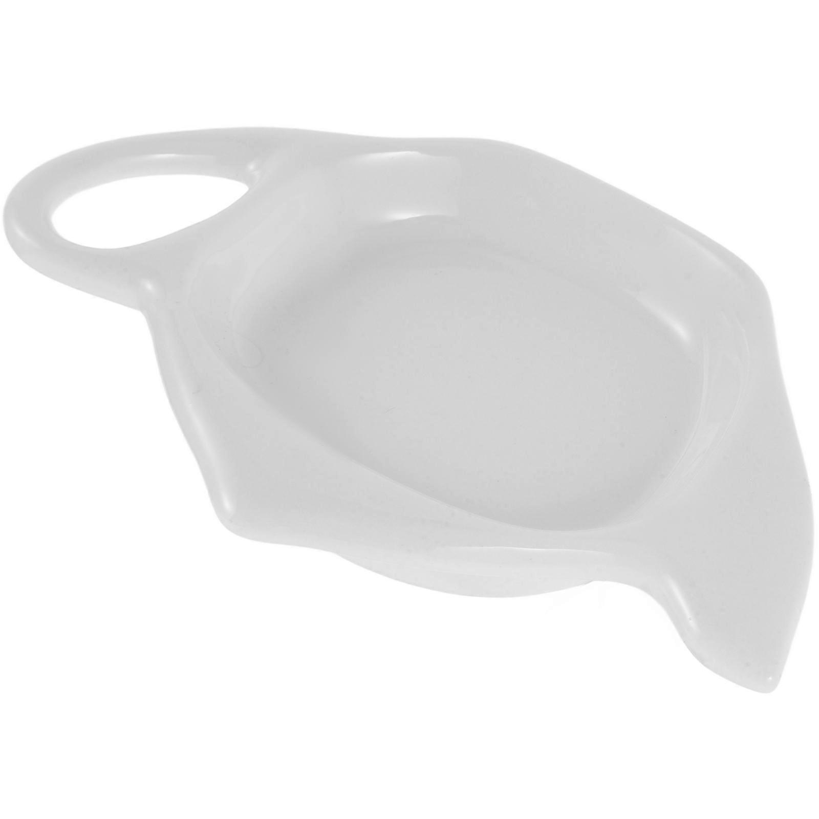 Tea Bag Holder Ceramic Coaster for Storage White Teapot Style