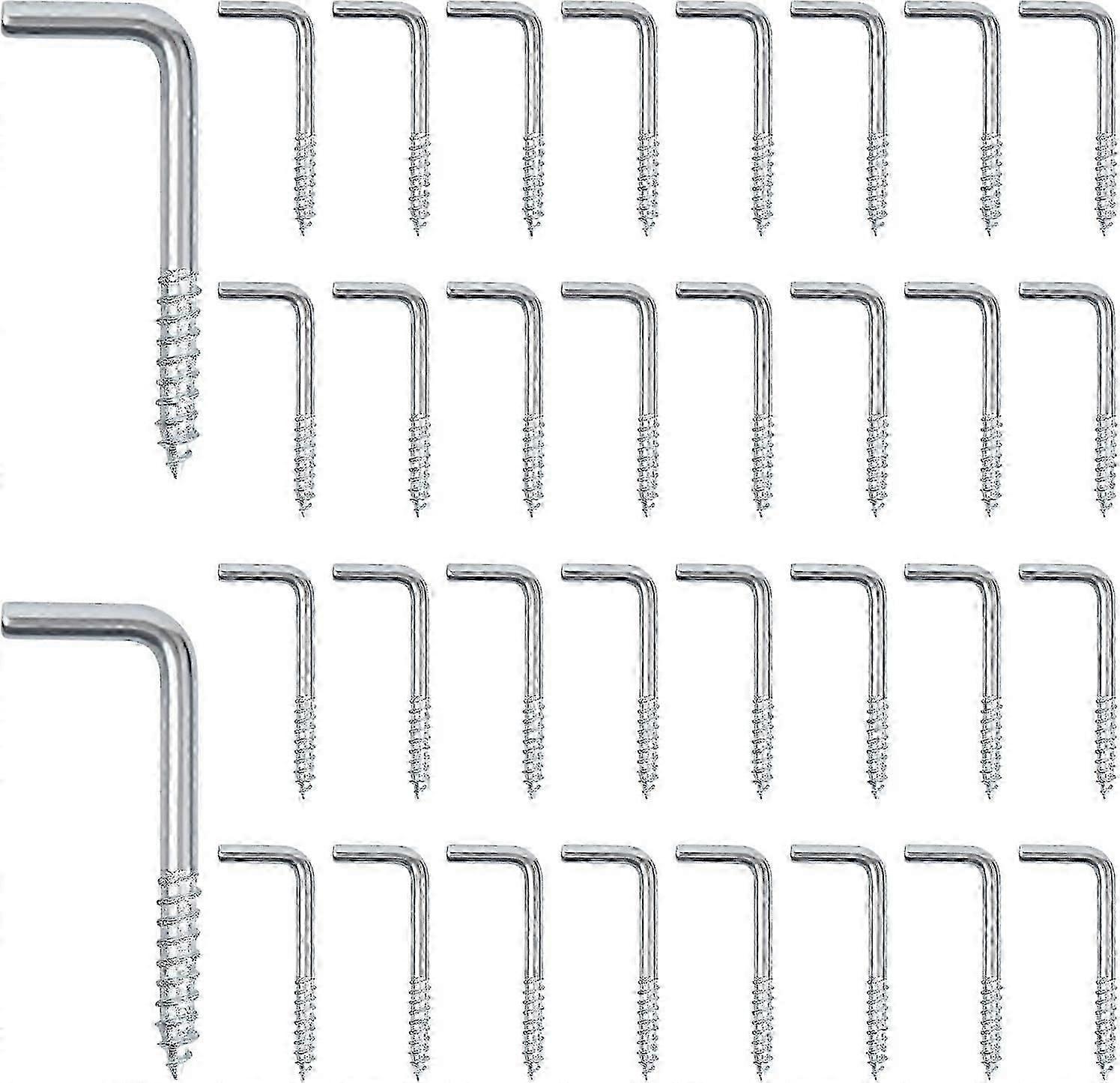 100pcs L Hook Bolts, L Shape Right Angle Screw Hook, Galvanized Screw Wall Hook