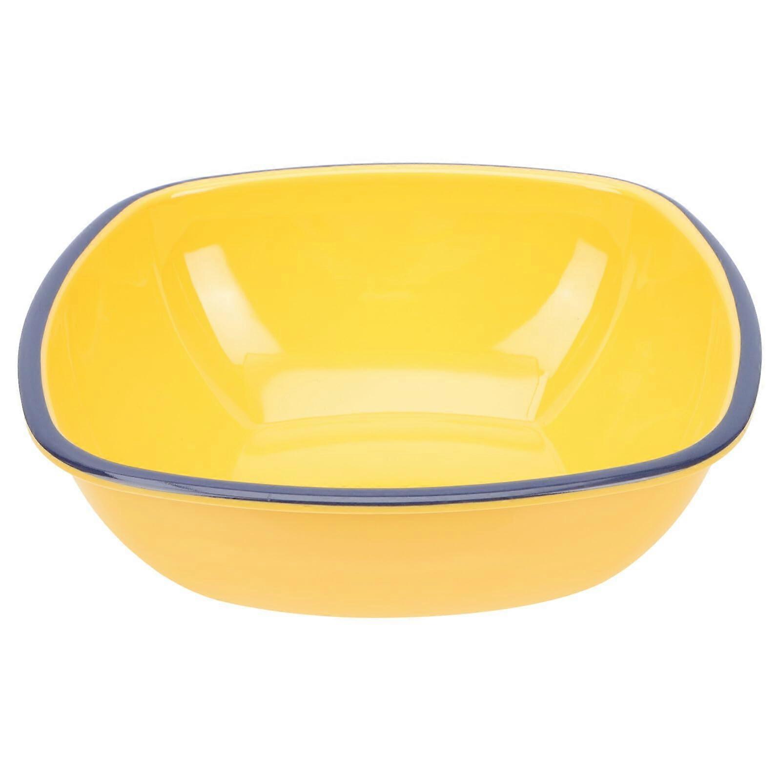 Enamel Soup Bowl Vintage Melamine with Smooth Rounded Edges Retro Design for Noodles Rice Soup
