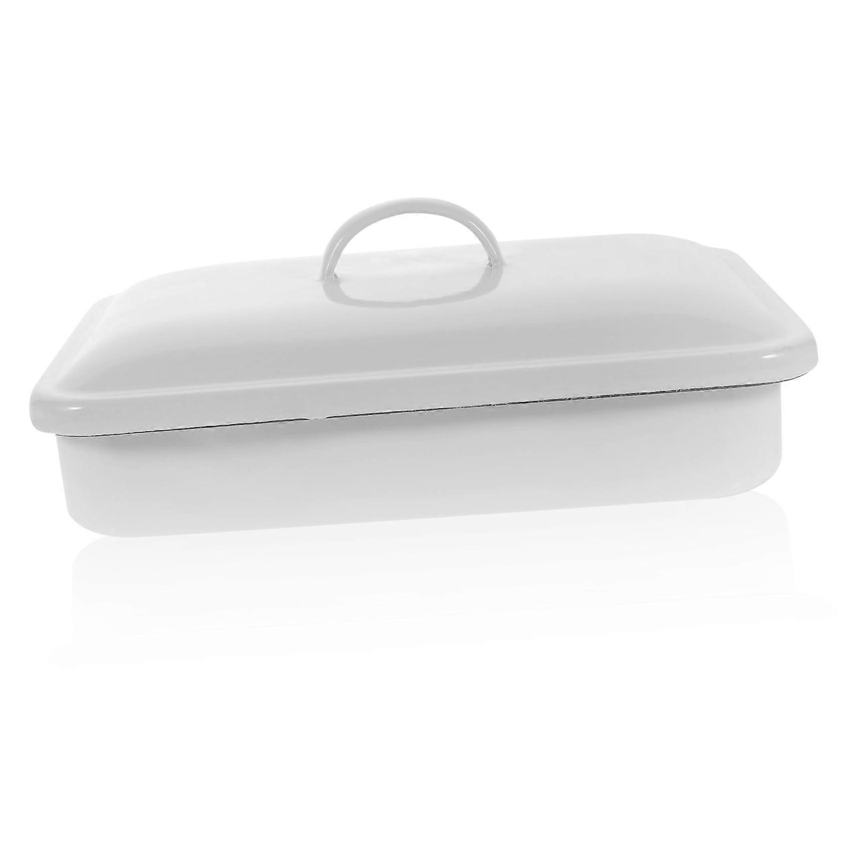 Enamel Baking Pan Nonstick HeatResistant Tray for Roasting Pizza Home and Restaurant 31x21x7.5cm