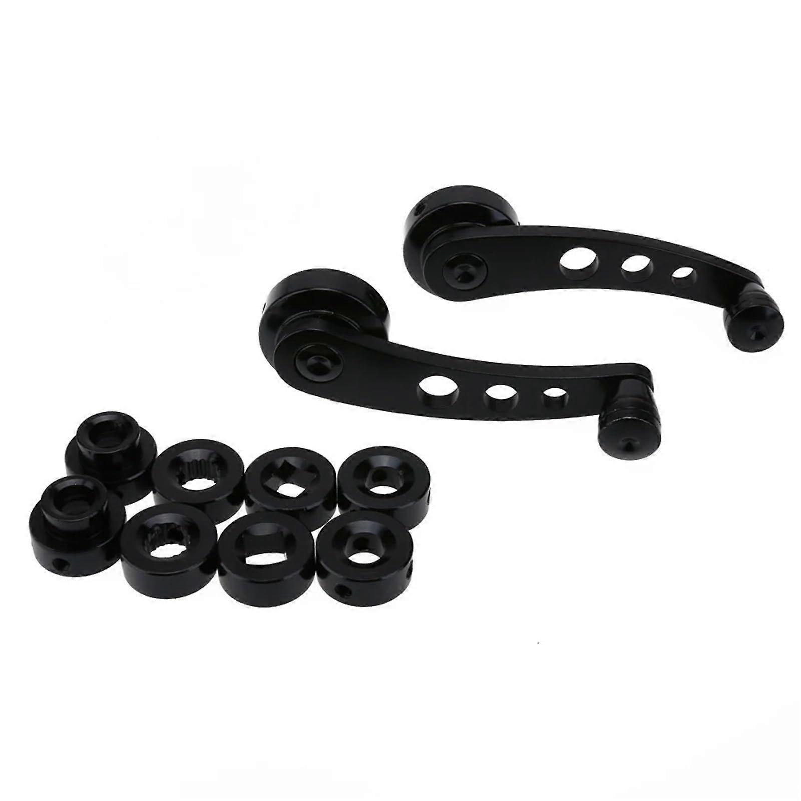 Black Aluminum Alloy Car Window Crank Handle Set, Universal Manual Window Winder Replacement