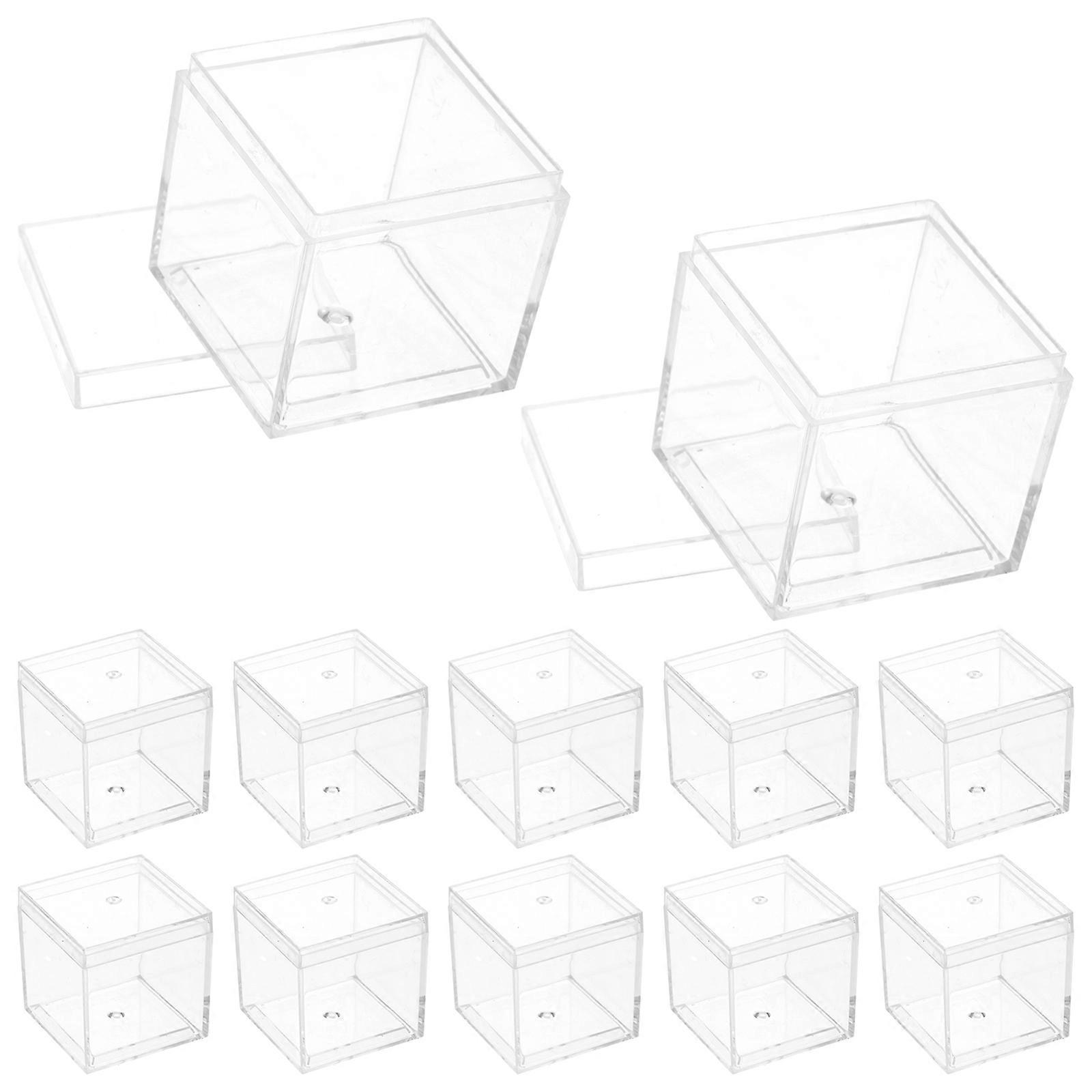 Plastic Specimen Display Box for Storage Use 12Pcs Transparent Clear Organizer Boxes
