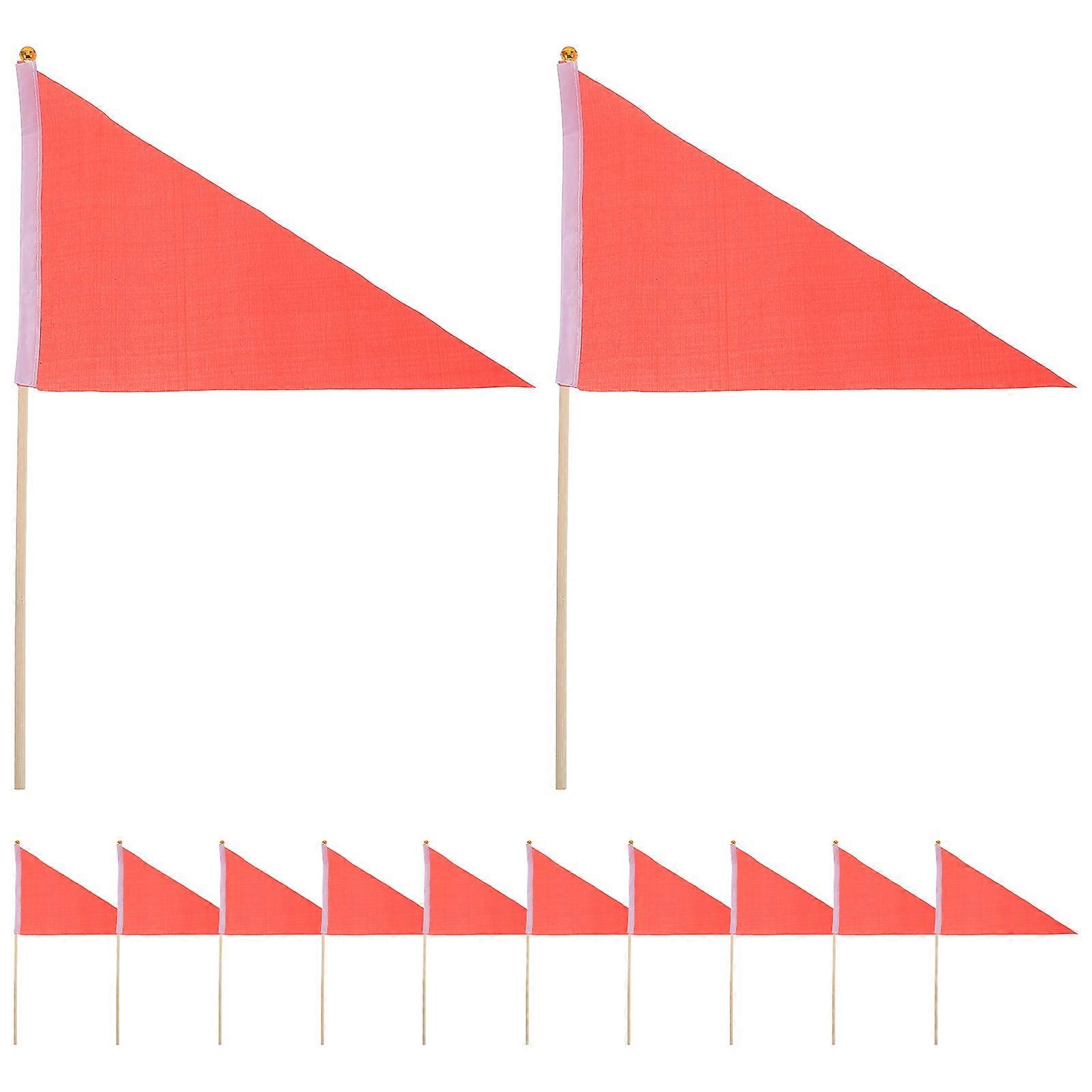 Red Triangular Marking Flag Fencing Training Tool for Garden Yard 20Pcs