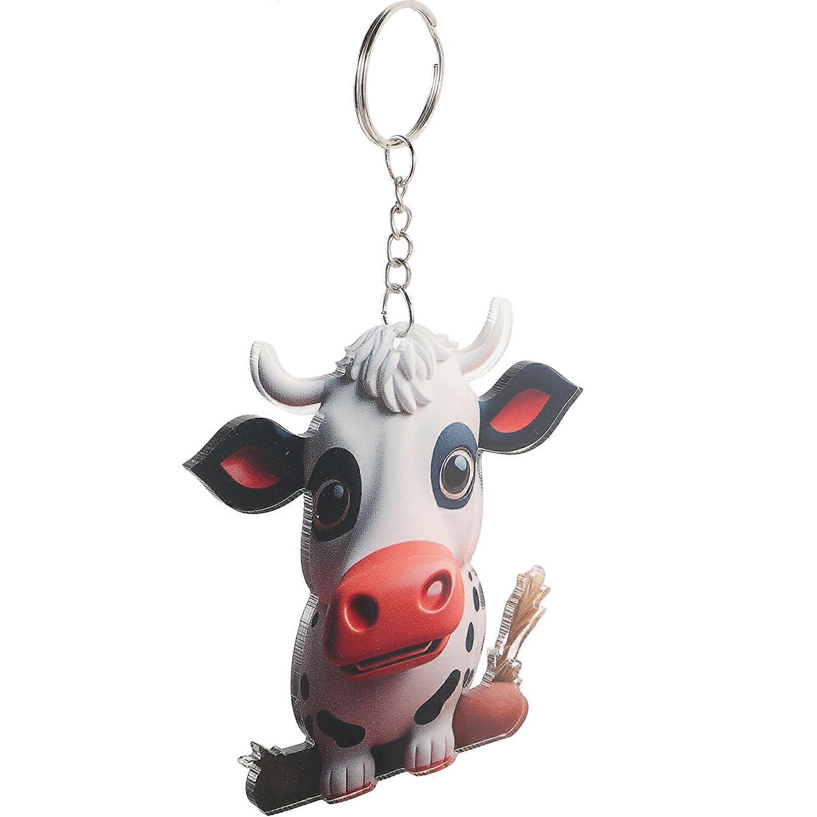 Cattle Keychain Acrylic Creative Keychain for Decoration Use