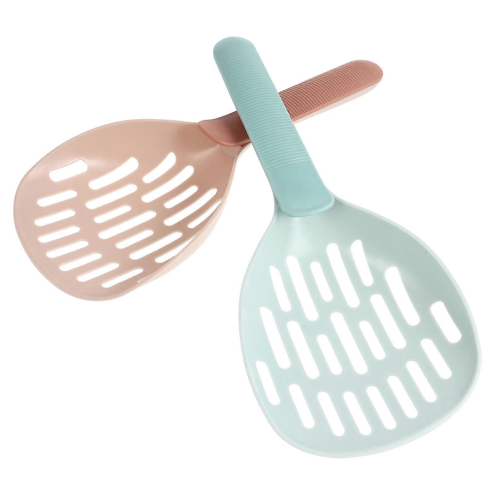 Cat Litter Scoop Plastic Tool for Pet Use 2Pcs Assorted Color Cleaning