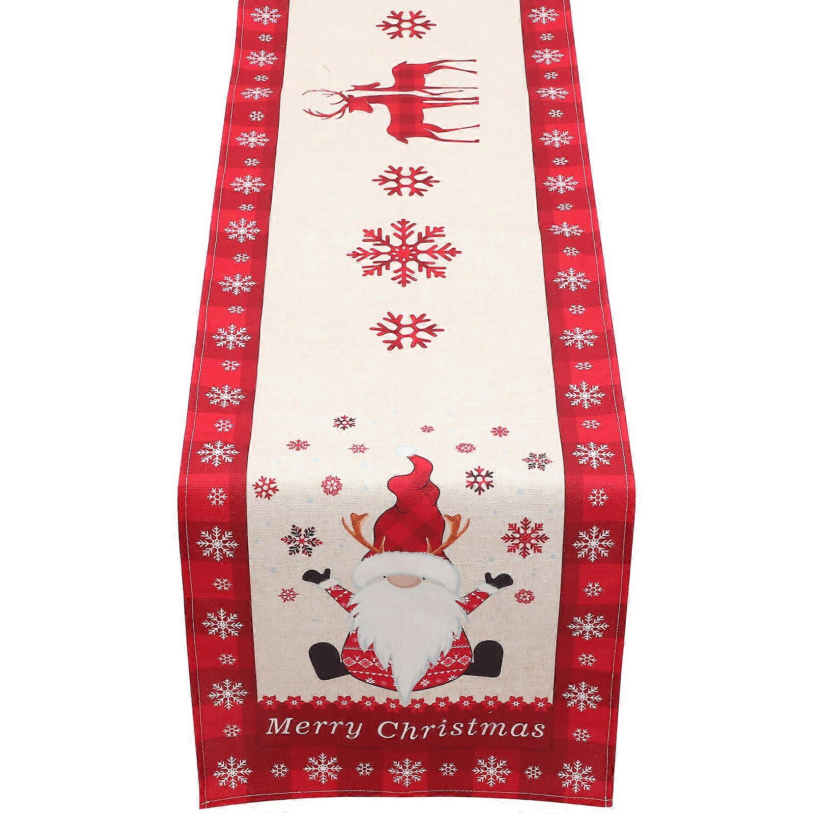 Dining Table Decoration Christmas Celebration Tablecloth Rectangular Shape Linen Material For Hotel Use 178x33x1Cm Decorative Table Appearance 1Pack