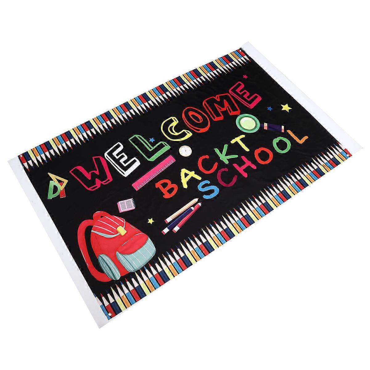 Layout Backdrop Welcome Back Banner Decoration for 1Pcs School Party
