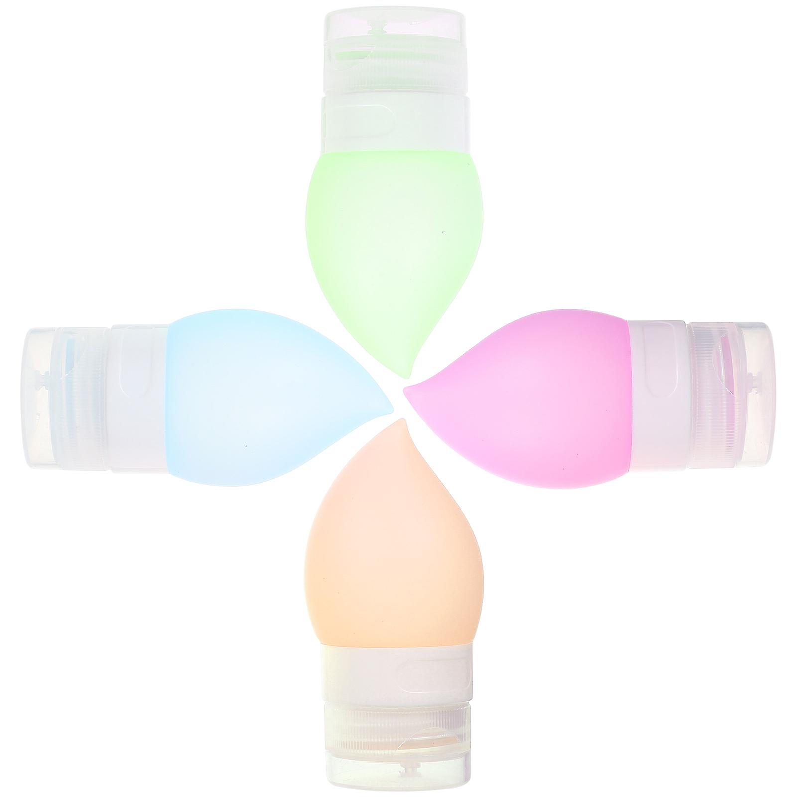 Travel Cosmetics Bottles with Silicone and Polypropylene Material for Storage Use 4pcs Assorted Color