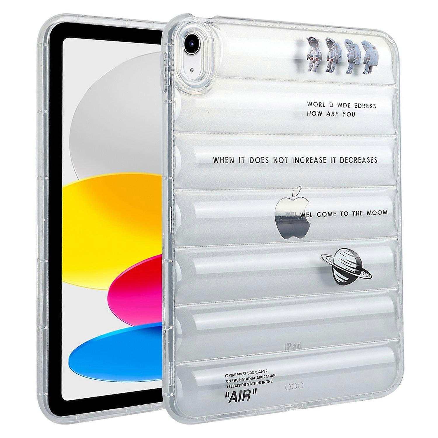 For iPad (2025)/10.9 (2022) Soft TPU Pattern Tablet Case Down Jacket Design Air Cushion Shockproof C