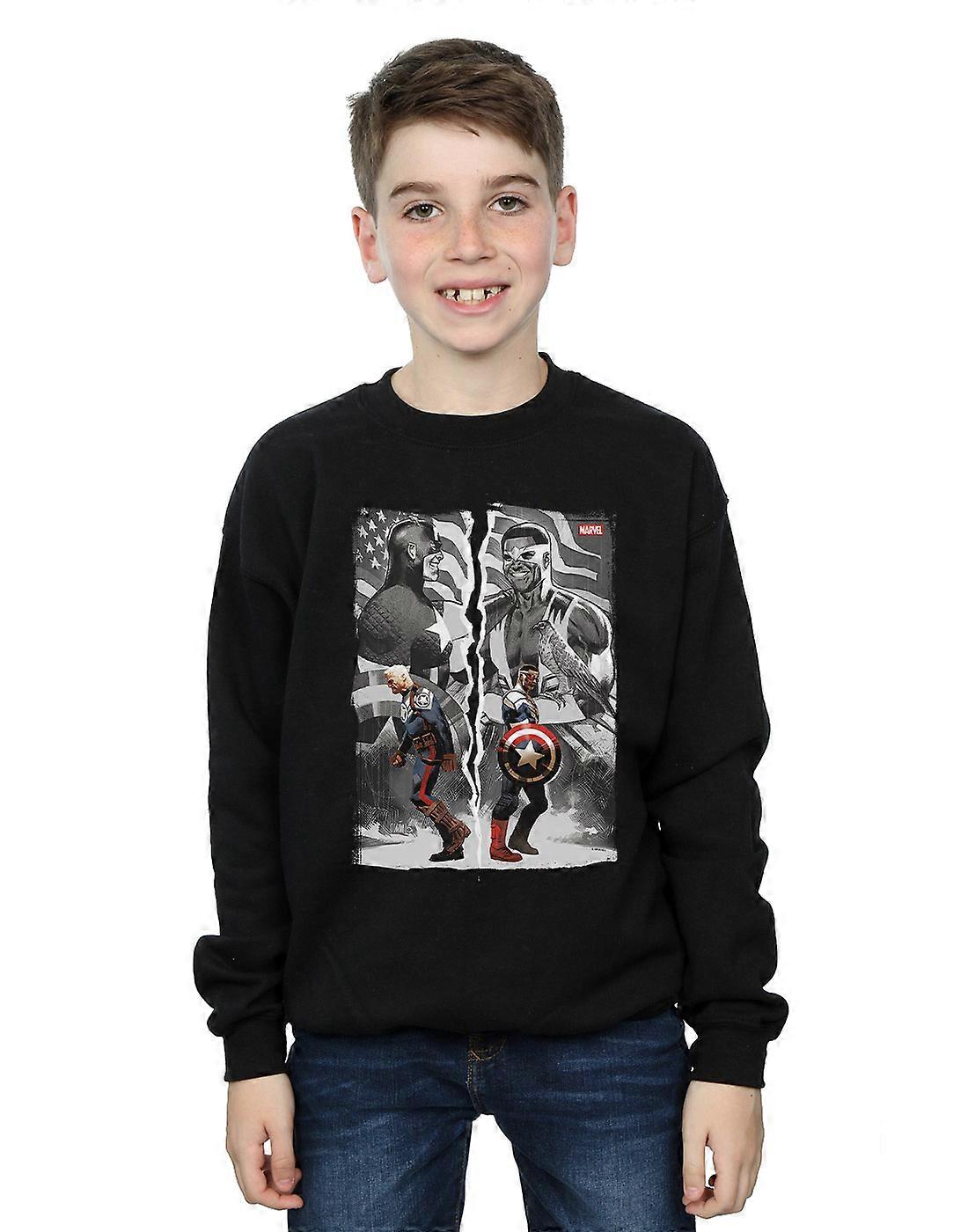 Marvel Boys Falcon e Capitan America Split Sweatshirt