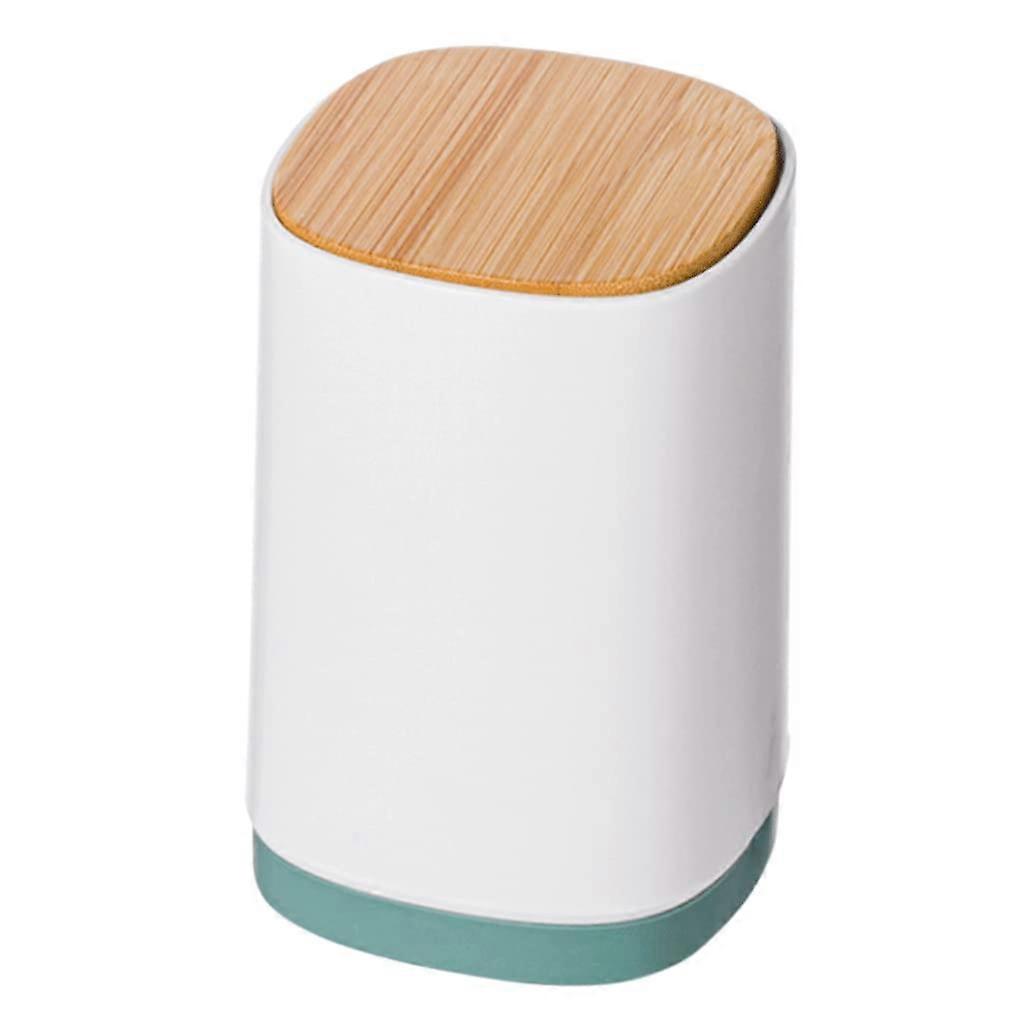 Toothpick Holder Push Type Dispenser with Hidden Press Lid, Large Capacity Storage, Green