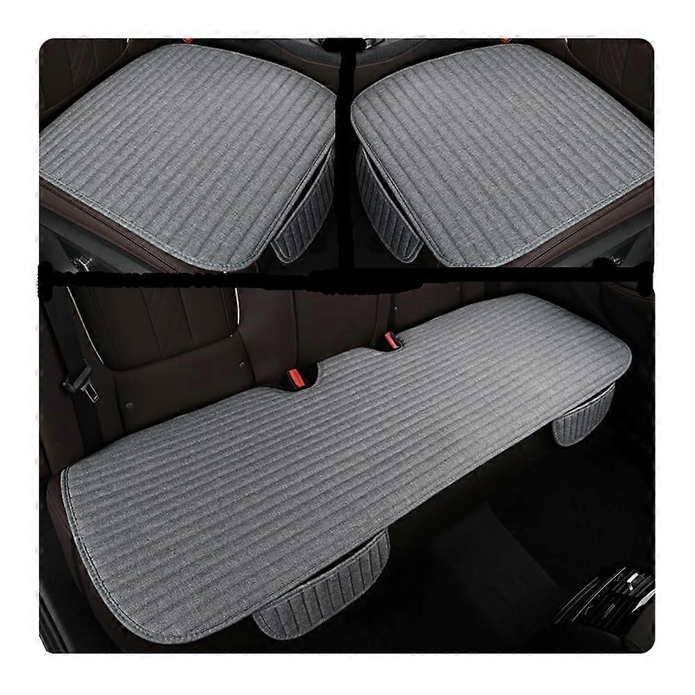 Universal Breathable Car Seat Covers Set with Front and Rear Protector Pads, 3pcs Gray