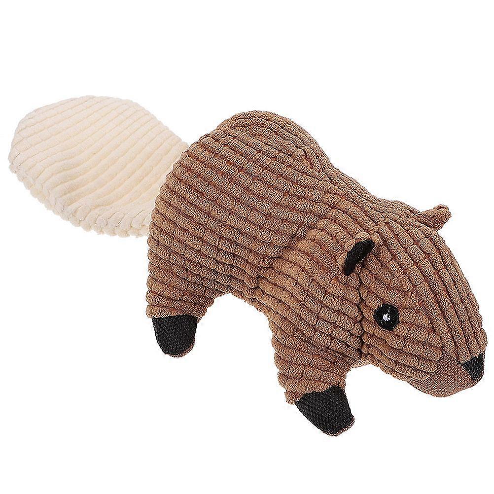 Squeaky Dog Toy Plush Squirrel for Teeth Cleaning Chewing Plaything