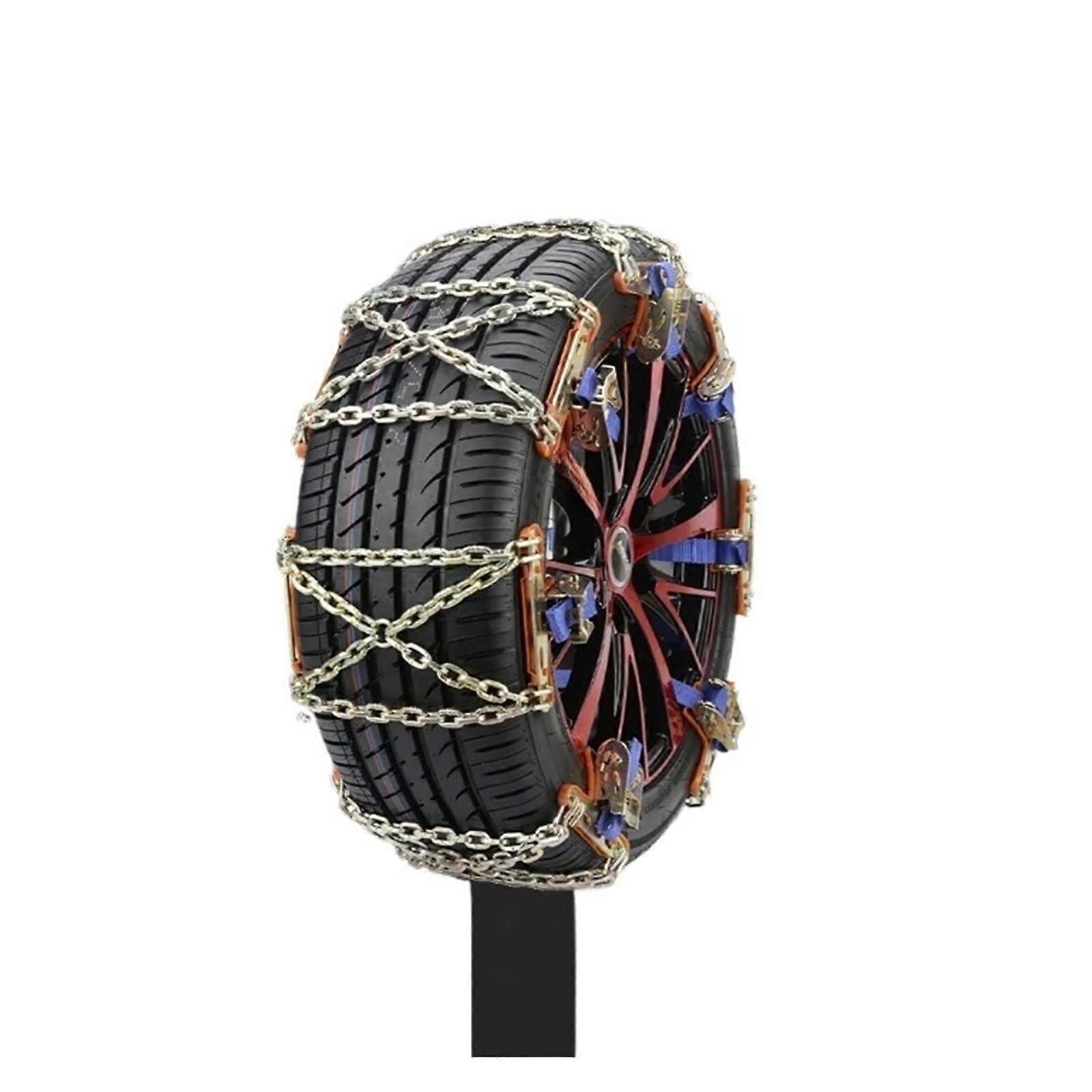 Snow Chains for Cars Improved Winter Traction Quick Tool Installation for Snow and Mud