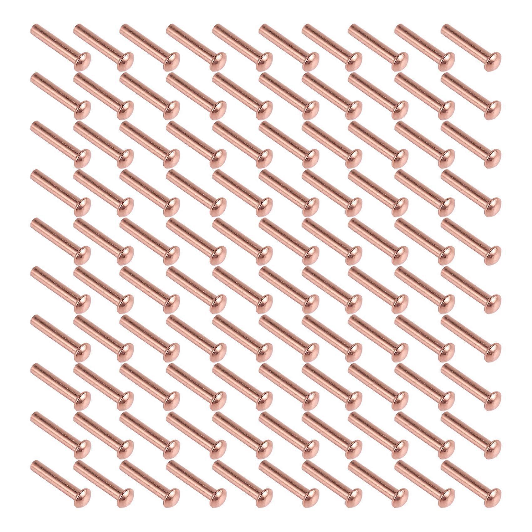 100 Pcs 5/64inch x 25/64inch Round Head Copper Solid Rivets Fasteners