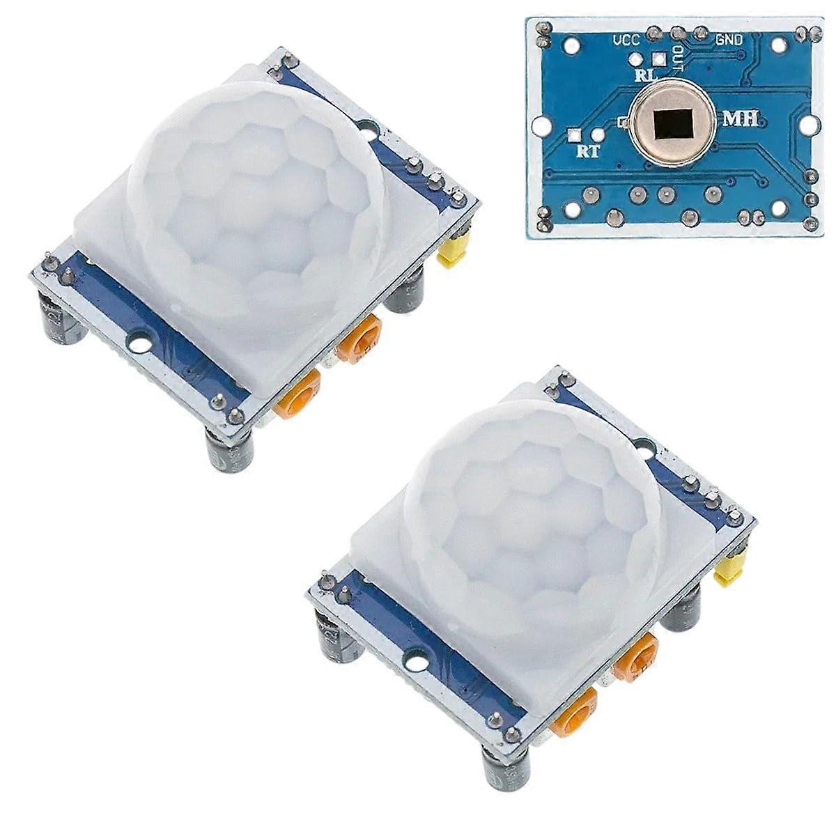 2Pcs HCSR501 PIR Motion Sensor Module, Adjustable Infrared Detector for Human Detection