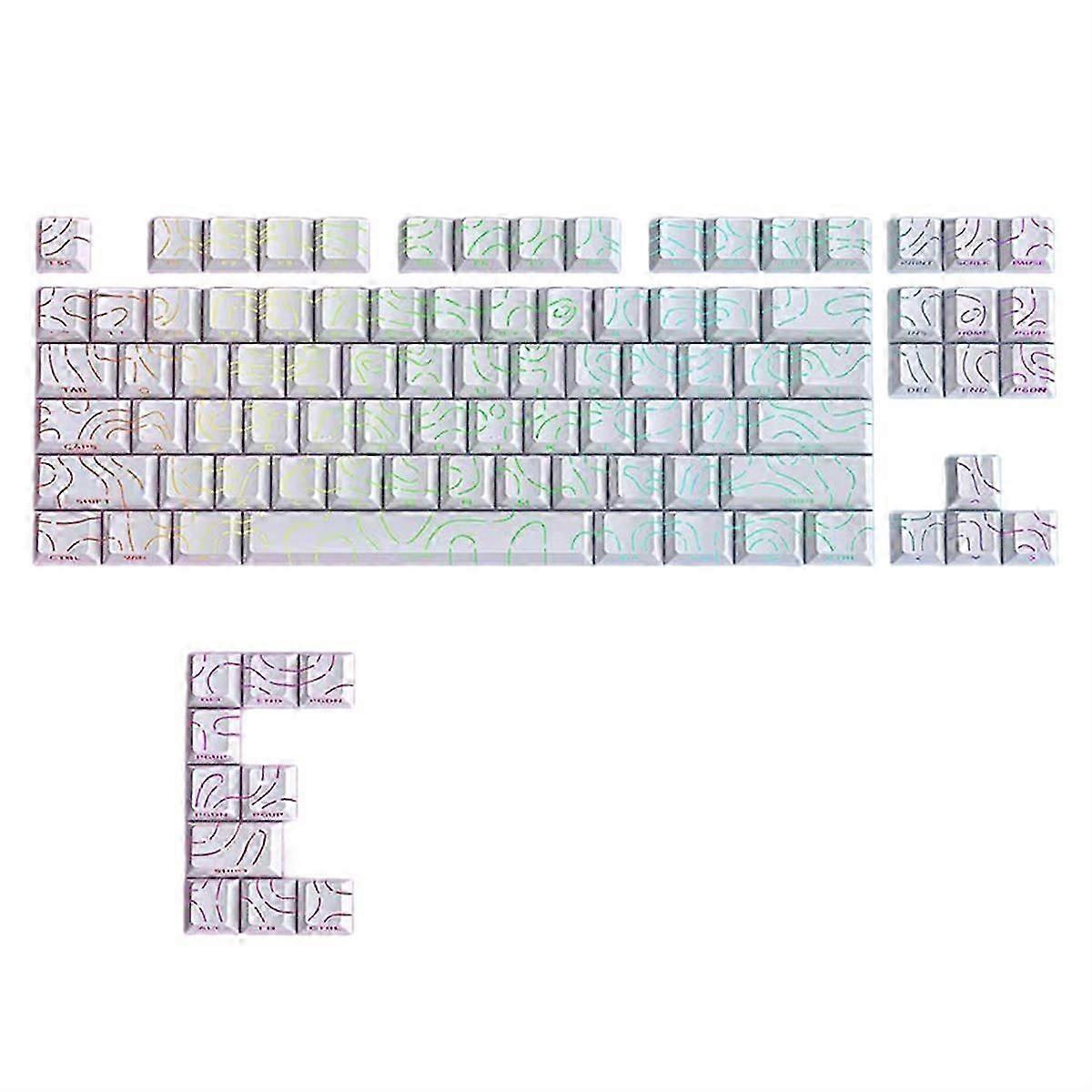 97 Keys Contour Lines PBT Double Shot Keycaps Backlit Translucent